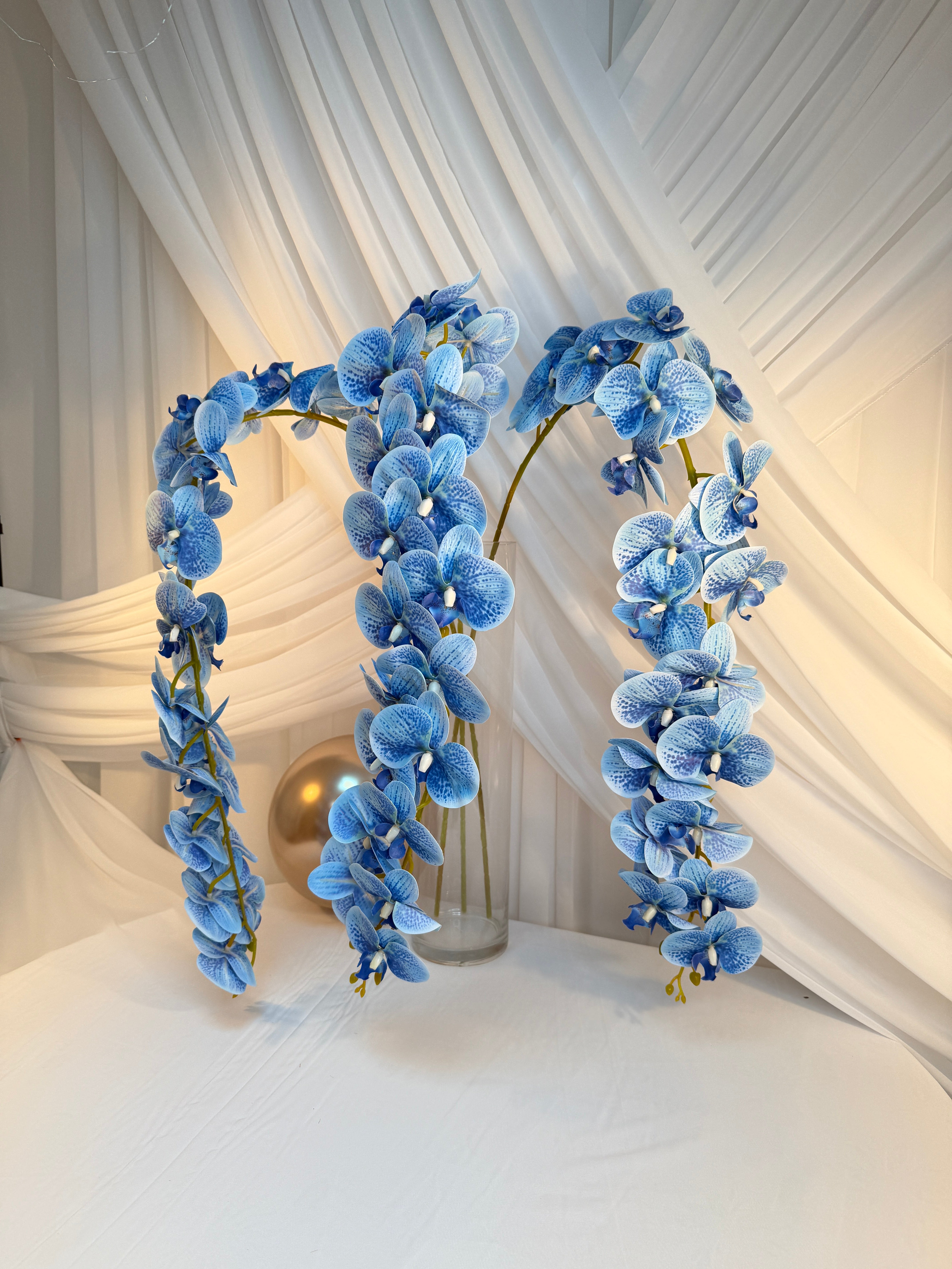 Orhidee artificiala 21 flori 79 Bleu