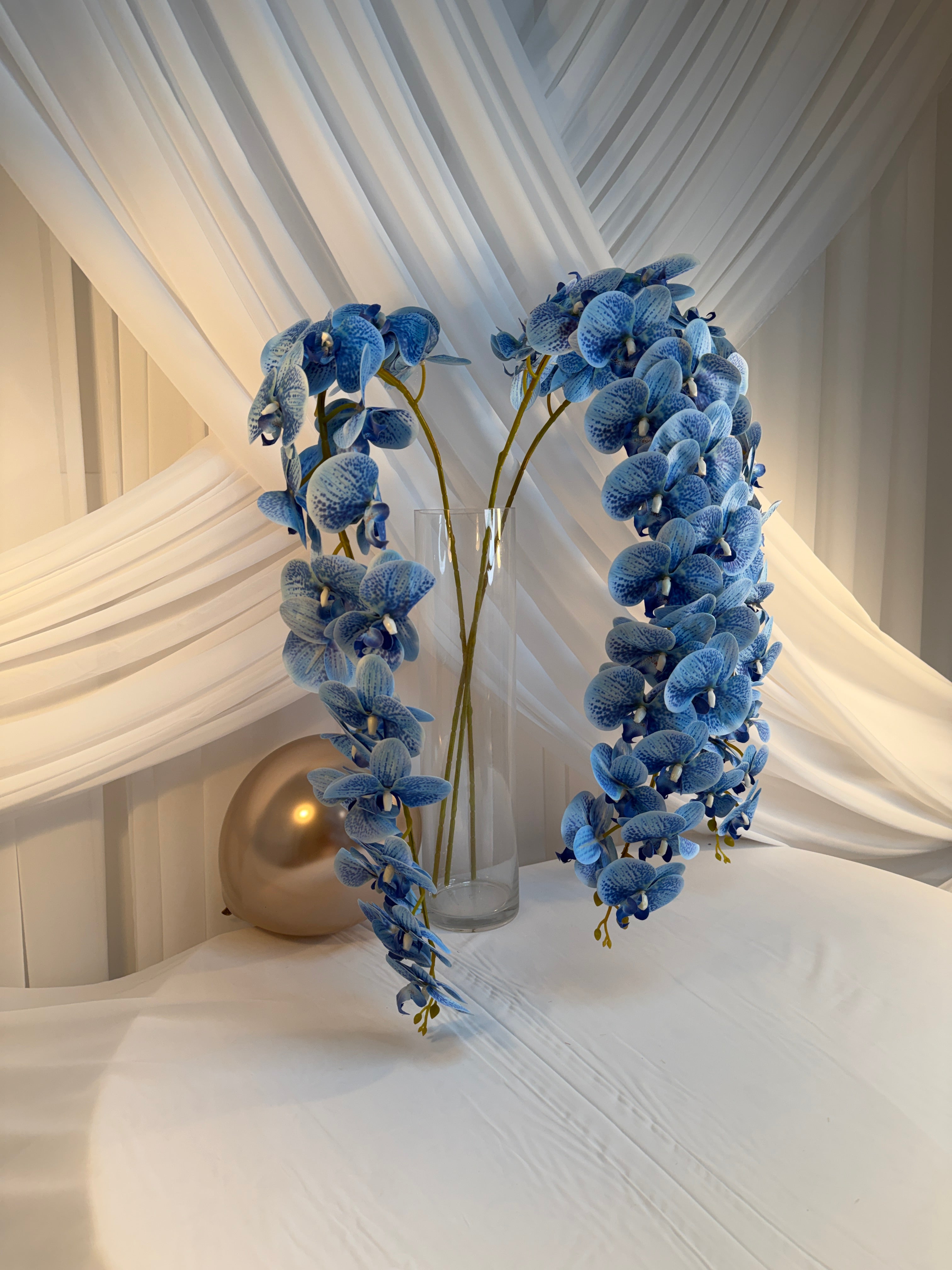 Orhidee artificiala 21 flori 79 Bleu