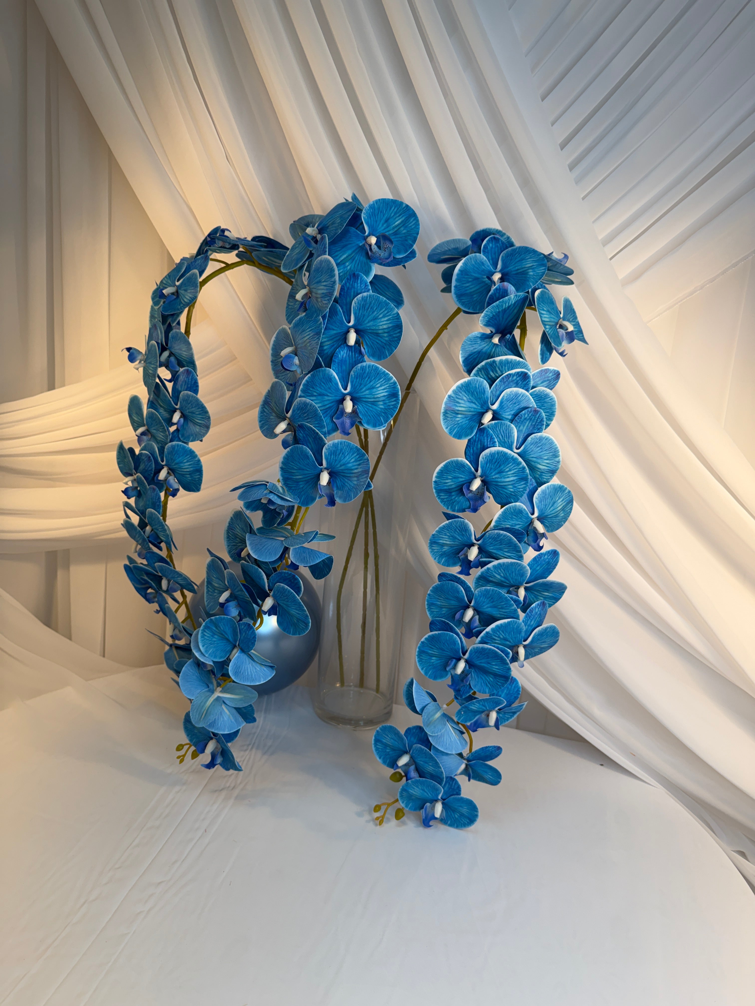 Orhidee artificiala 21 flori 38 Bleu