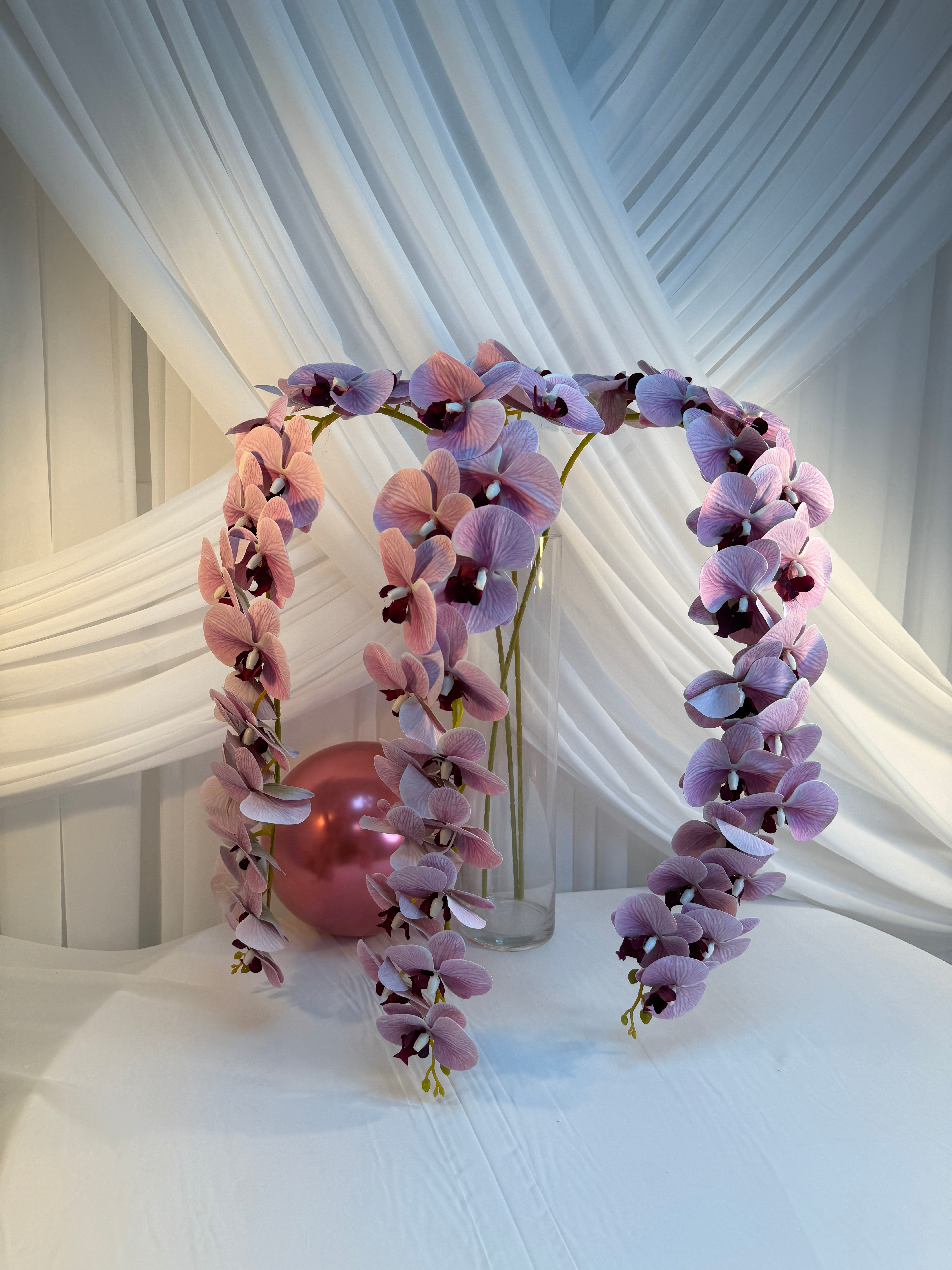 Orhidee artificiala 21 flori 103 Roz