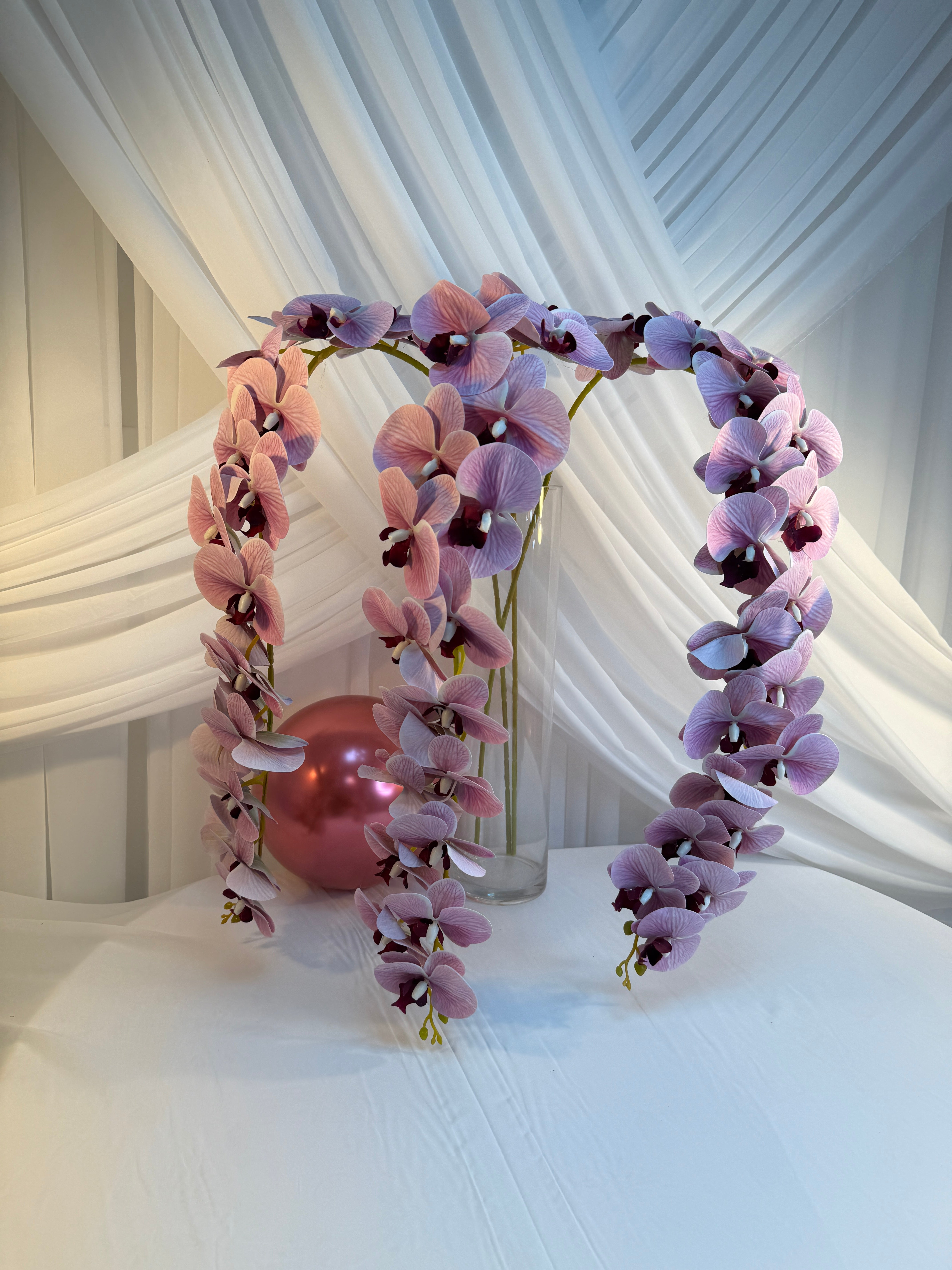 Orhidee artificiala 21 flori 103 Roz
