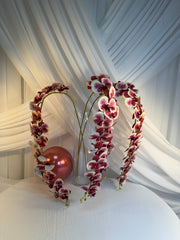 Orhidee artificiala 21 flori 36 Crem-Grena