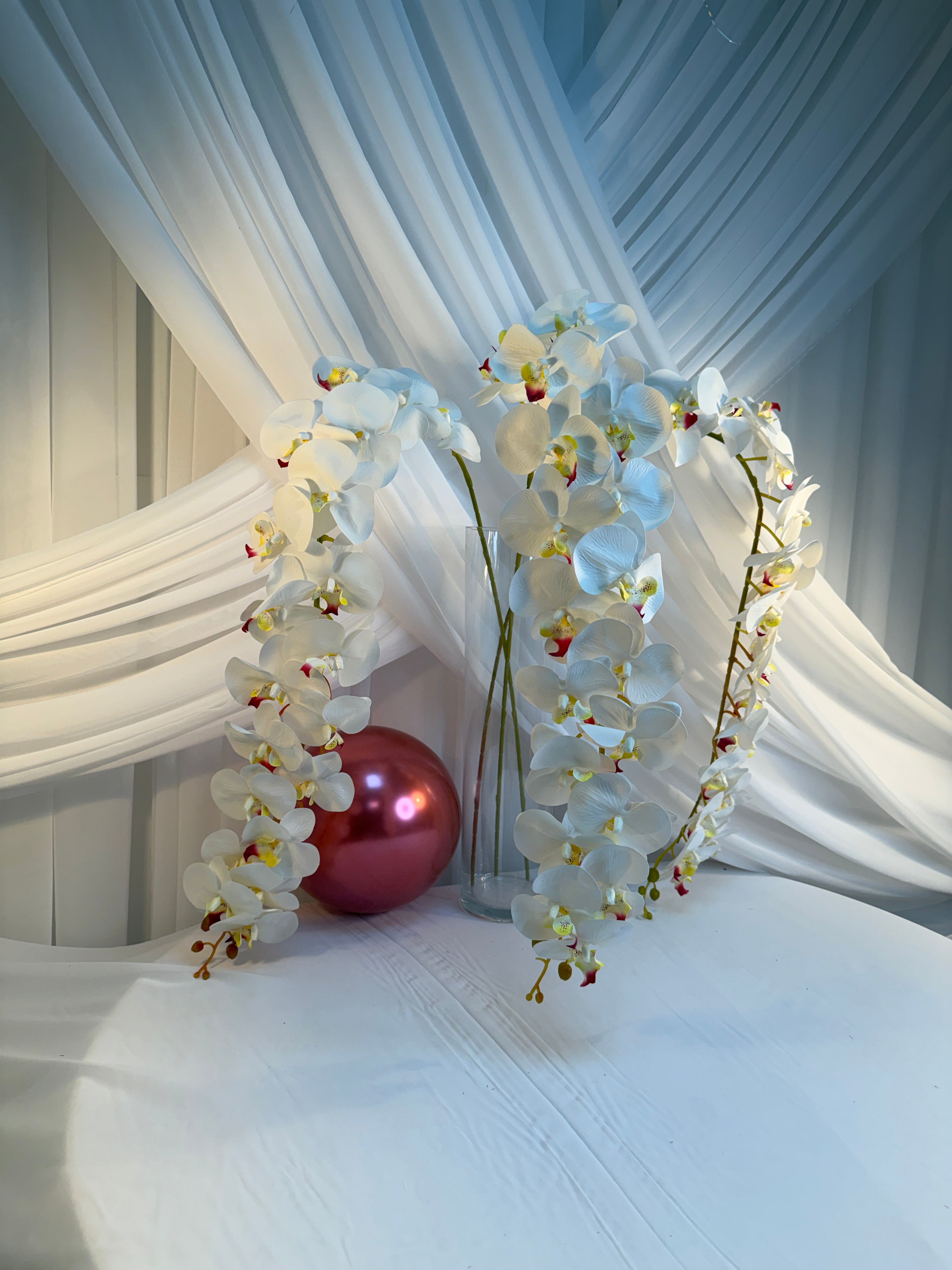 Orhidee artificiala 21 flori 72 Alb