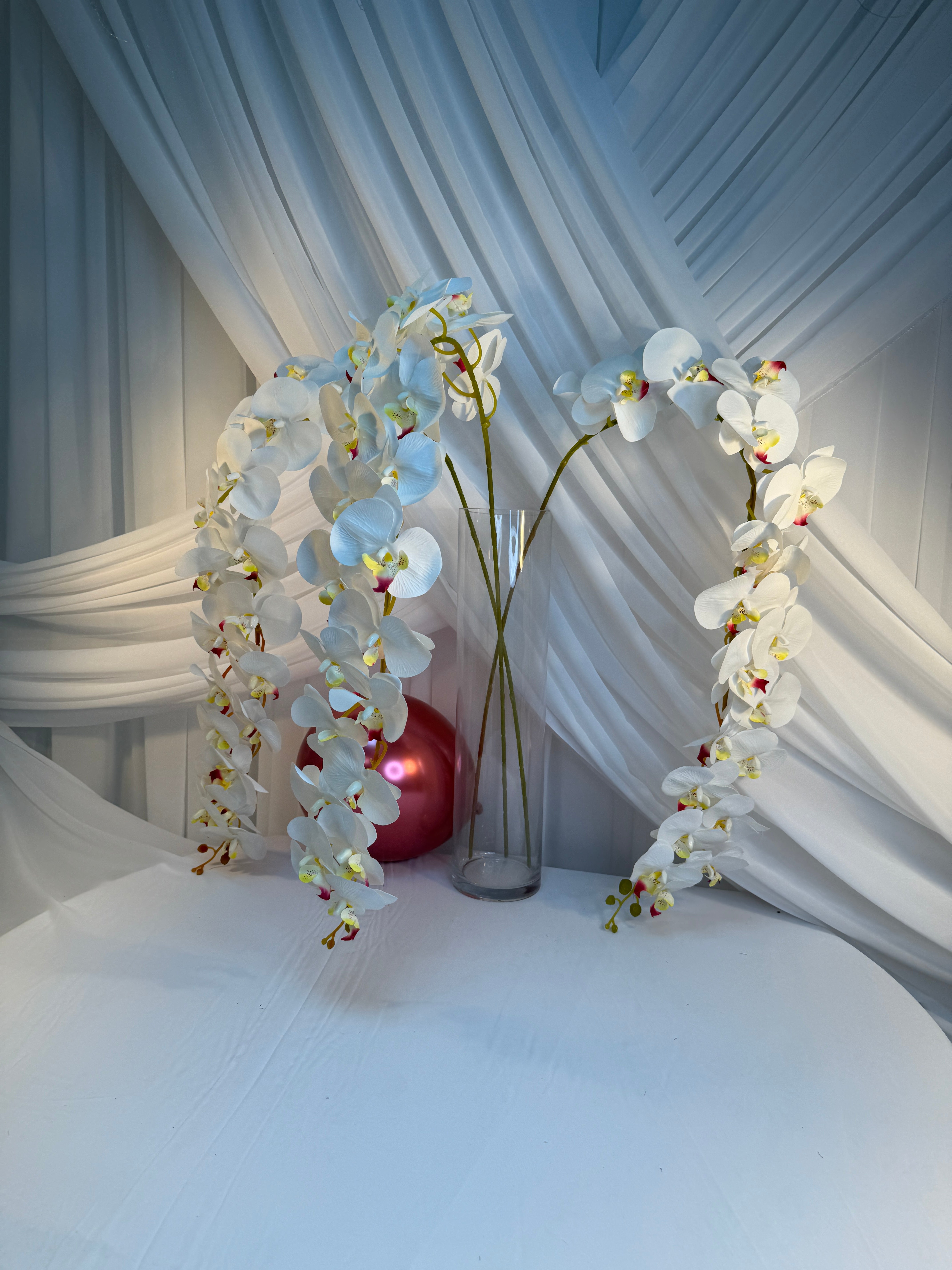 Orhidee artificiala 21 flori 72 Alb