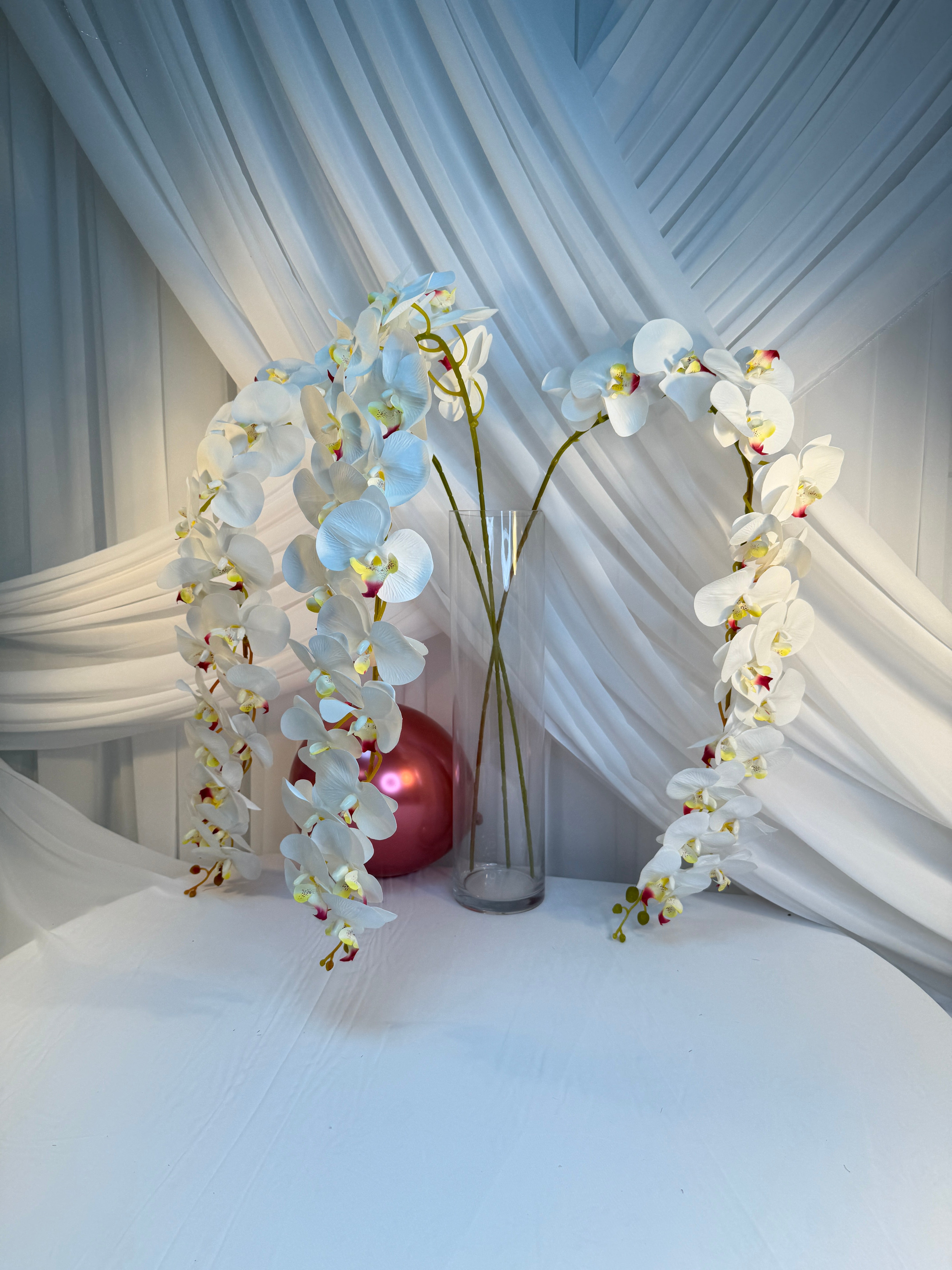 Orhidee artificiala 21 flori 72 Alb