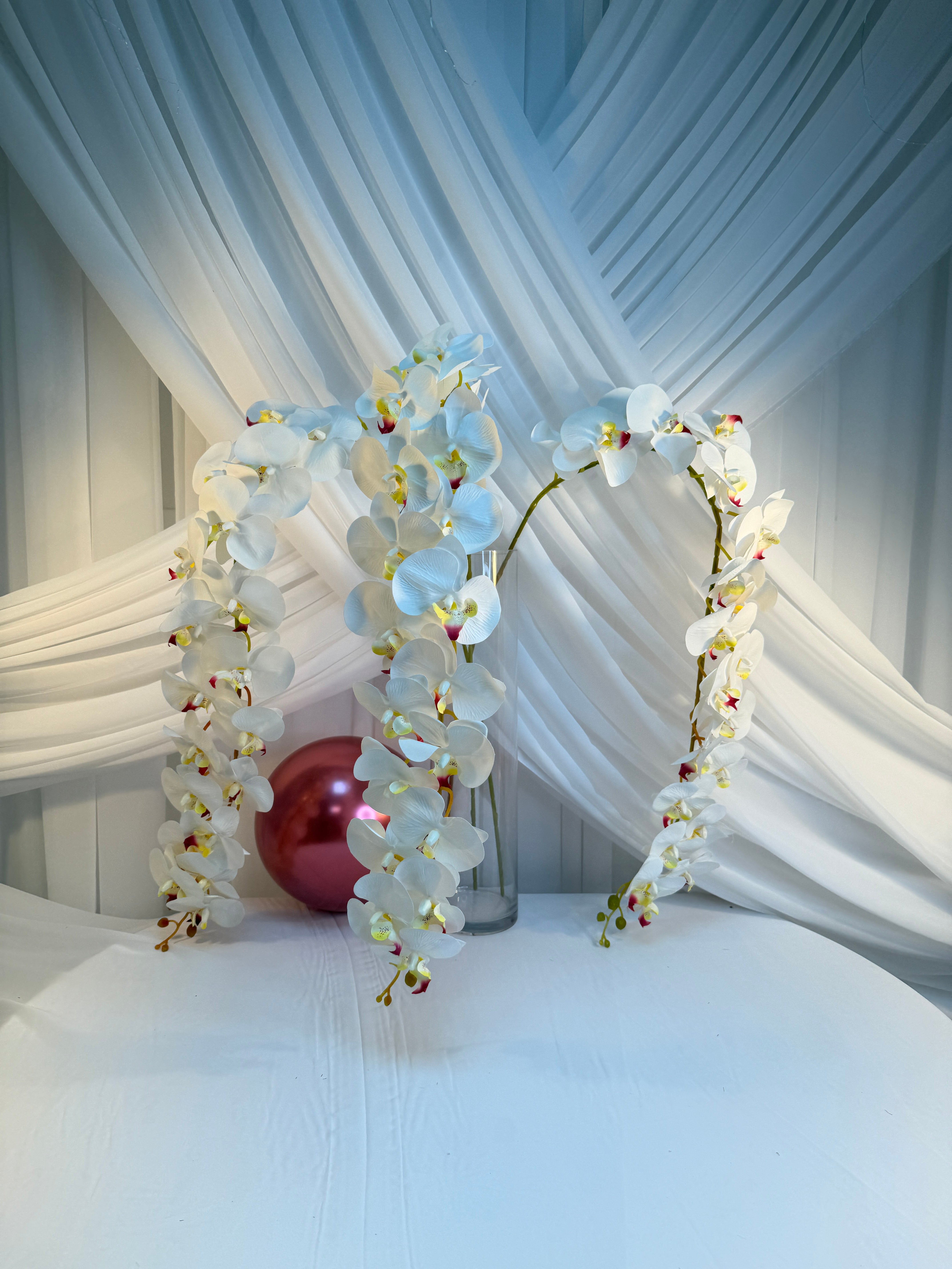 Orhidee artificiala 21 flori 72 Alb