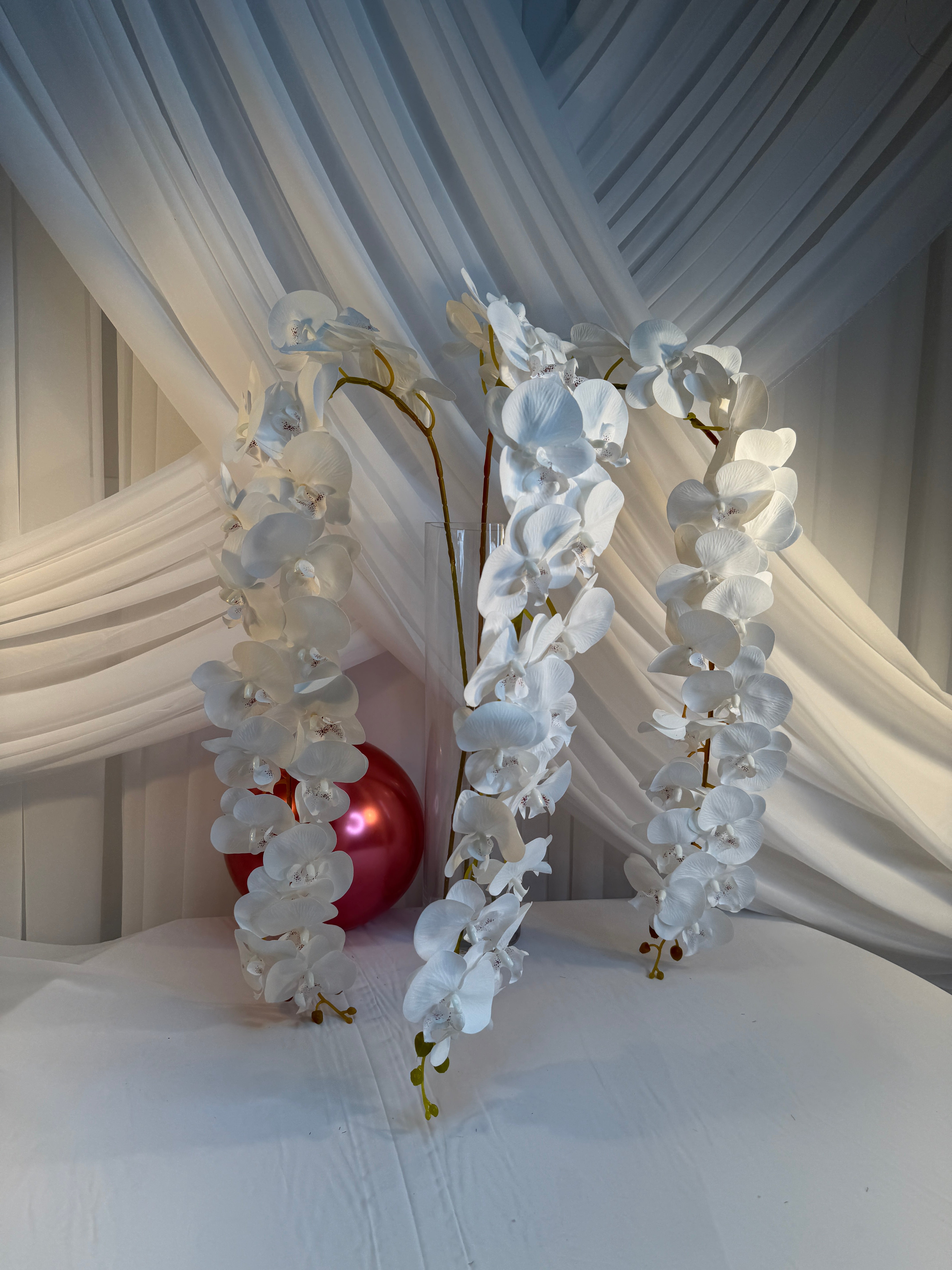 Orhidee artificiala 21 flori 71 Alb