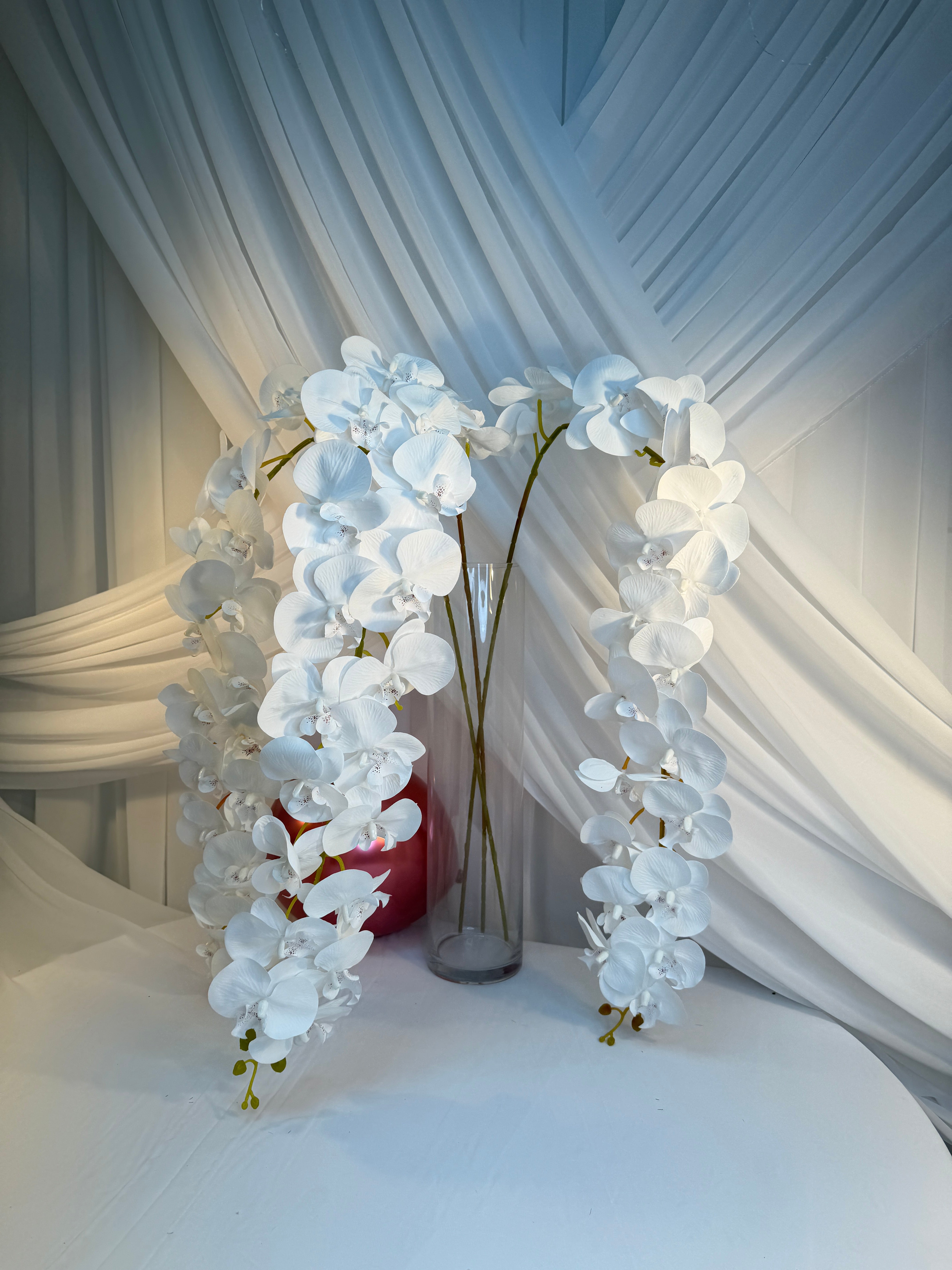 Orhidee artificiala 21 flori 71 Alb