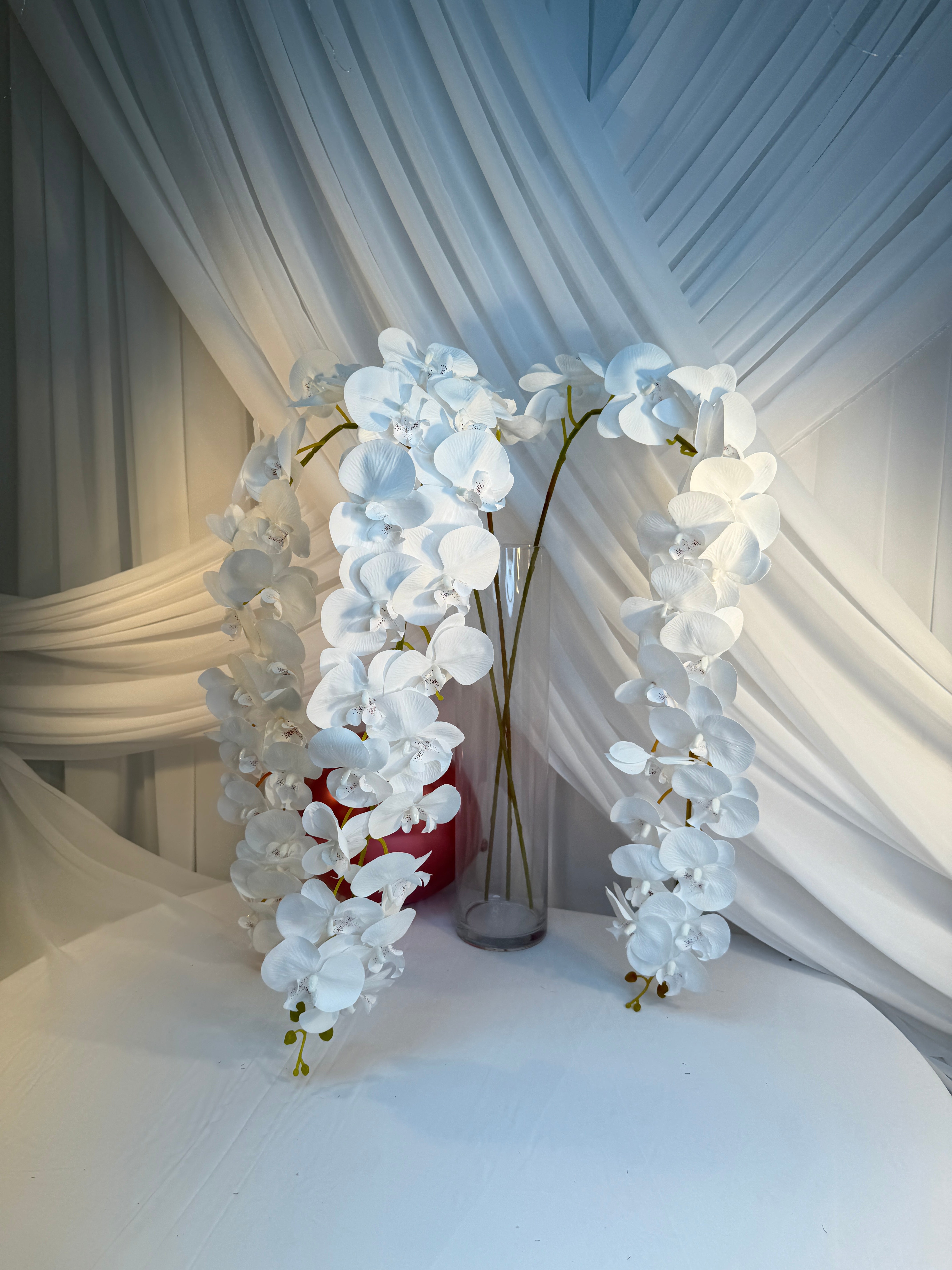 Orhidee artificiala 21 flori 71 Alb