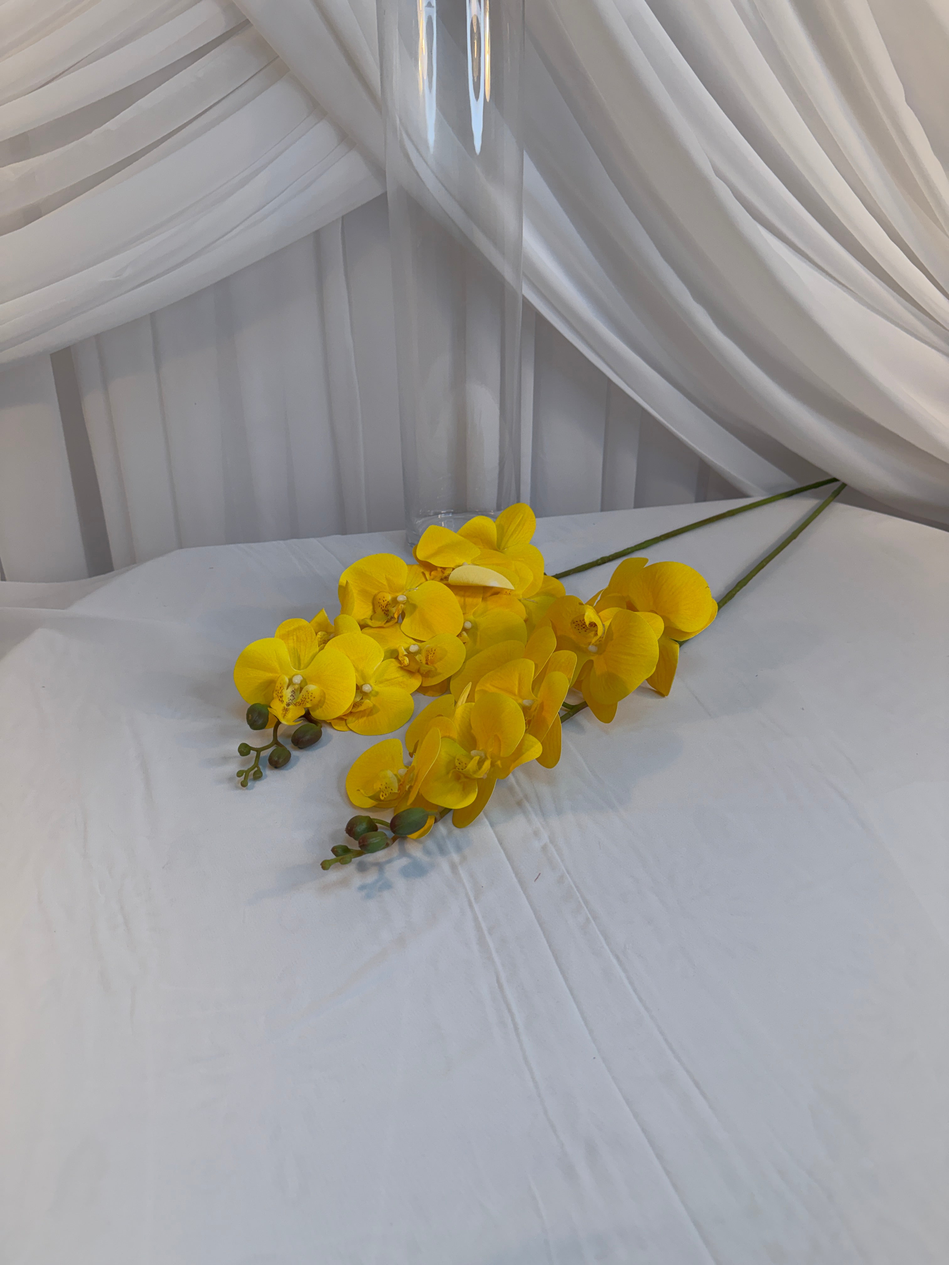 Orhidee artificiala 9 flori 54 Galben
