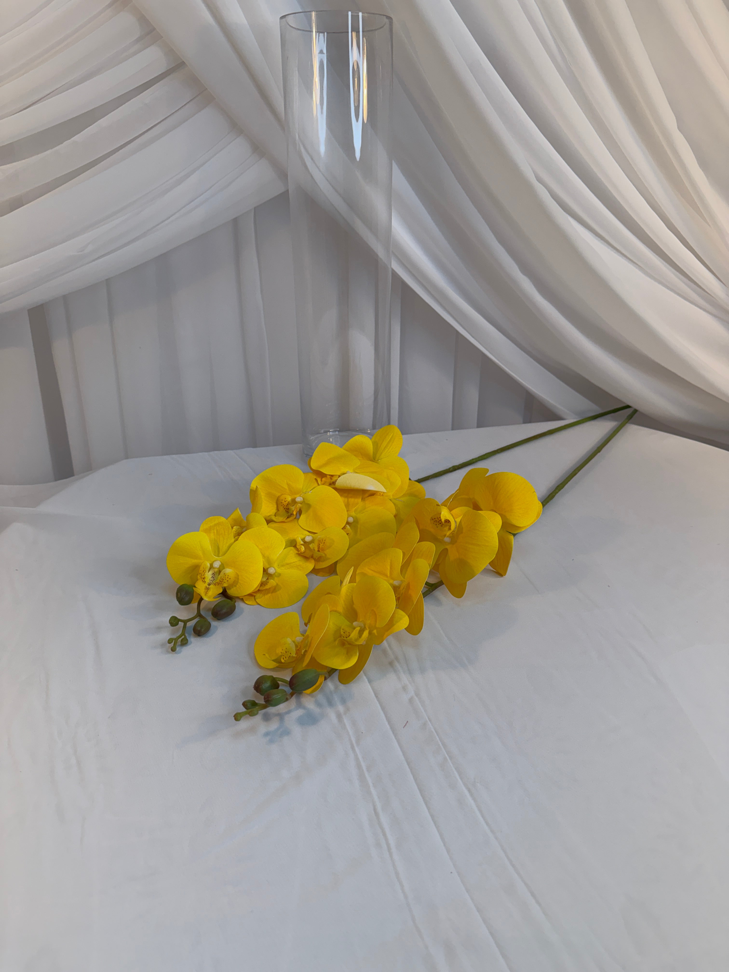 Orhidee artificiala 9 flori 54 Galben