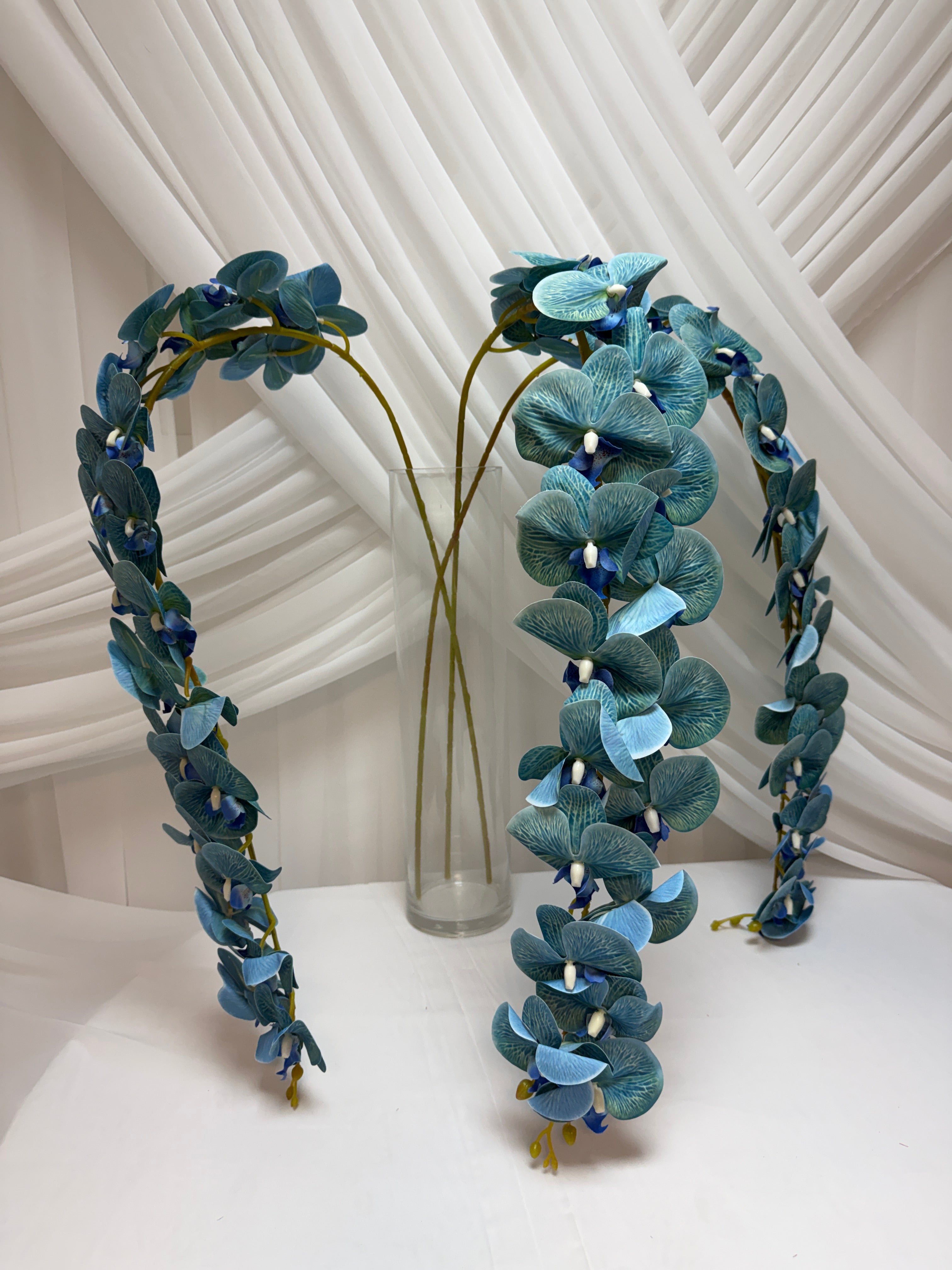 Orhidee artificiala 21 flori 105 Bleu