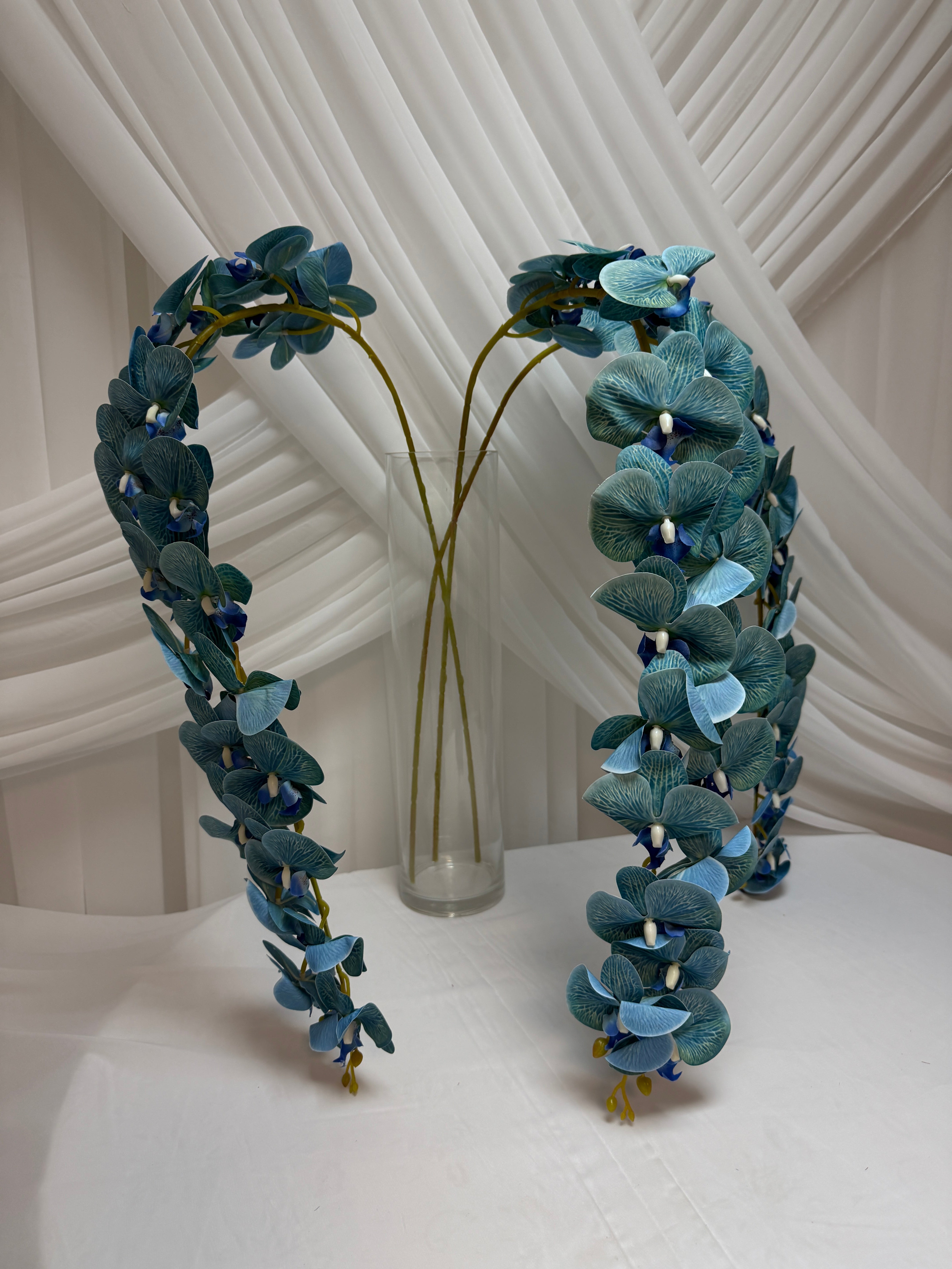 Orhidee artificiala 21 flori 105 Bleu