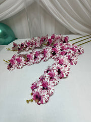 Orhidee artificiala 15 flori 06 Alb-Ciclam