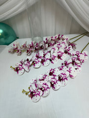 Orhidee artificiala 15 flori 30 Alb-Ciclam