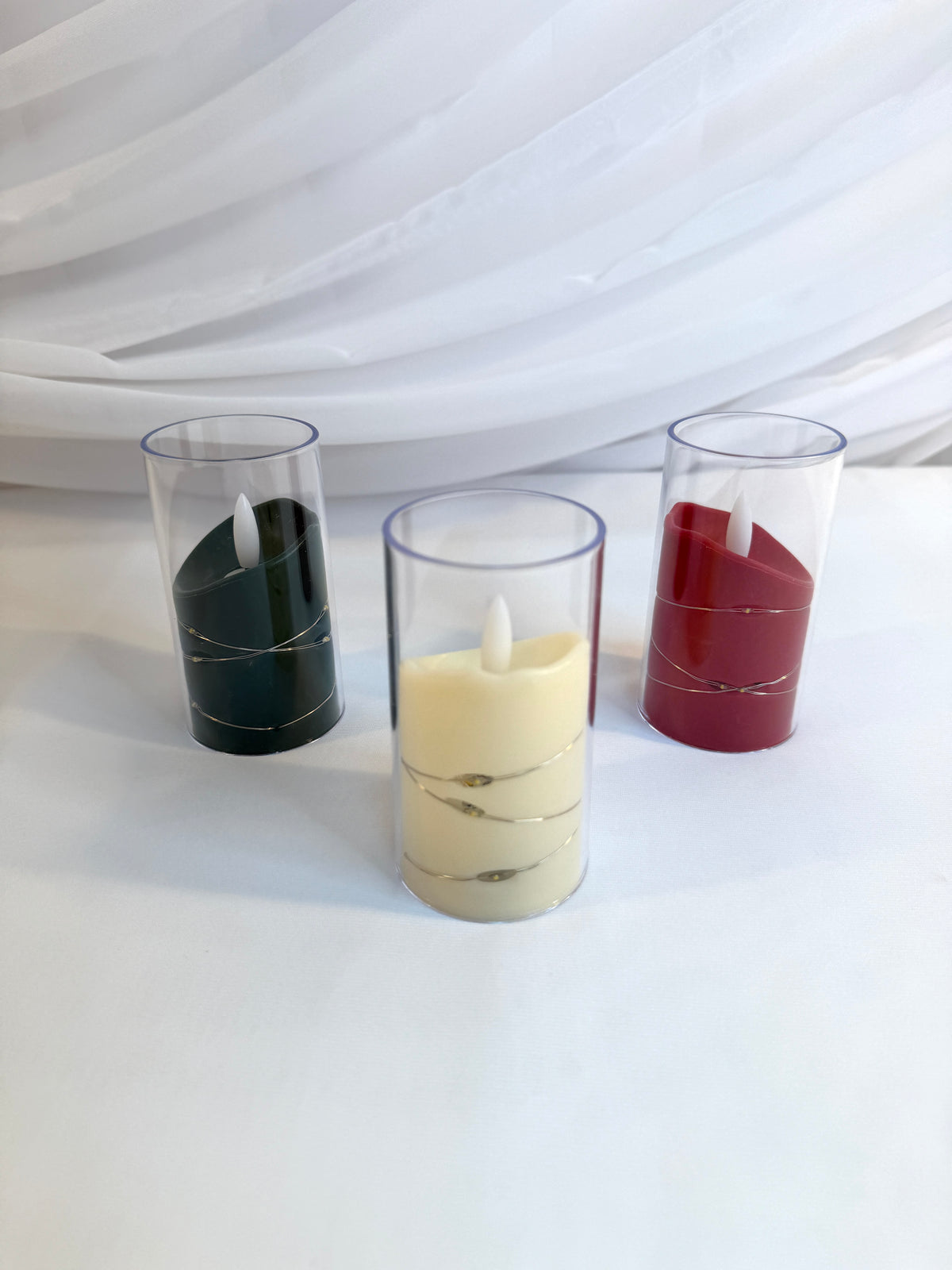 Lumânare LED decorativă în suport transparent Ø5 × 10 cm