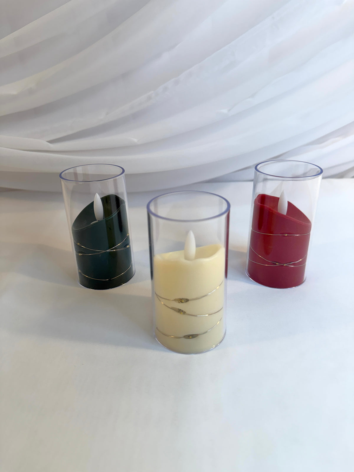 Lumânare LED decorativă în suport transparent Ø5 × 10 cm