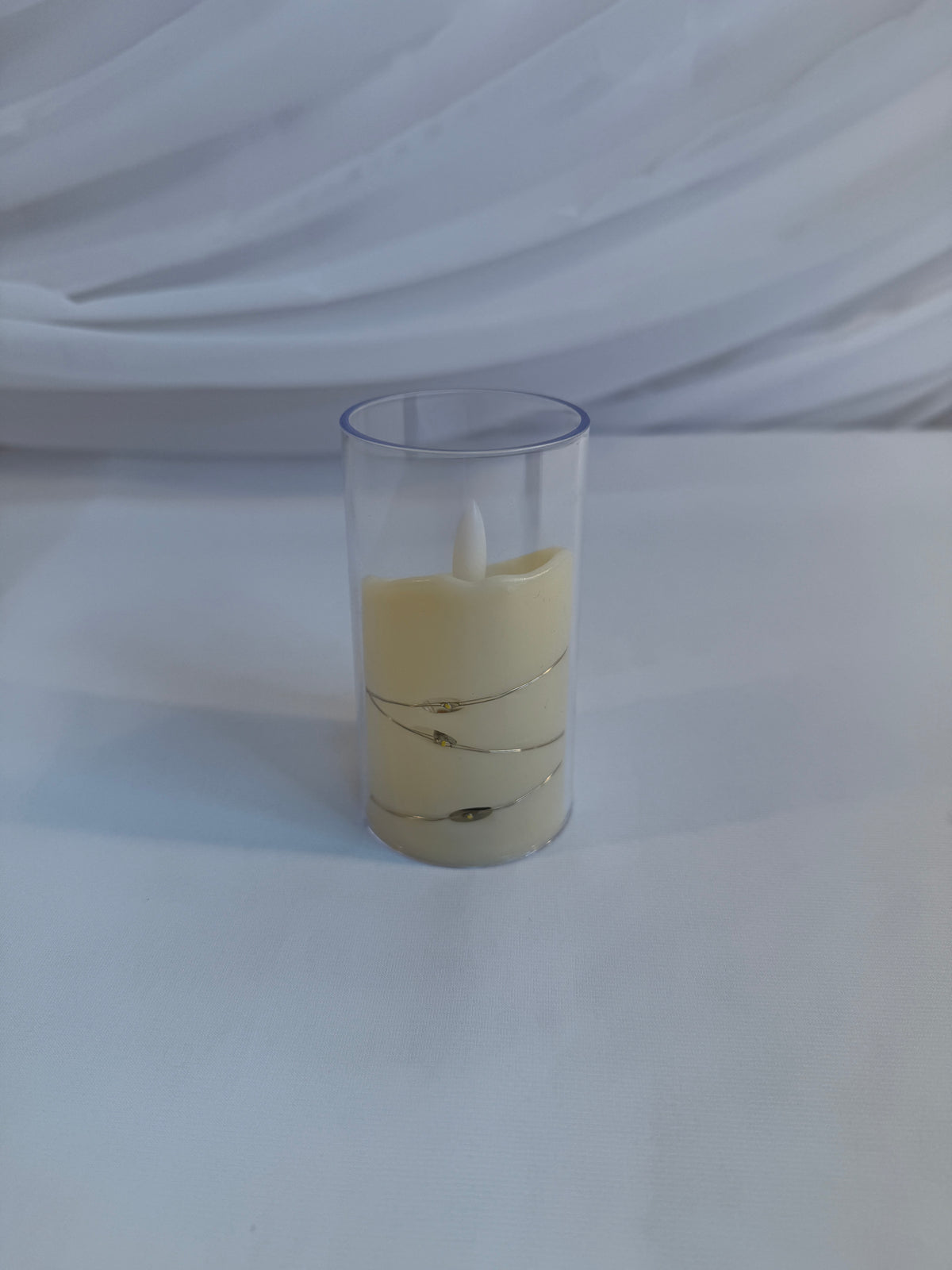 Lumânare LED decorativă în suport transparent Ø5 × 10 cm