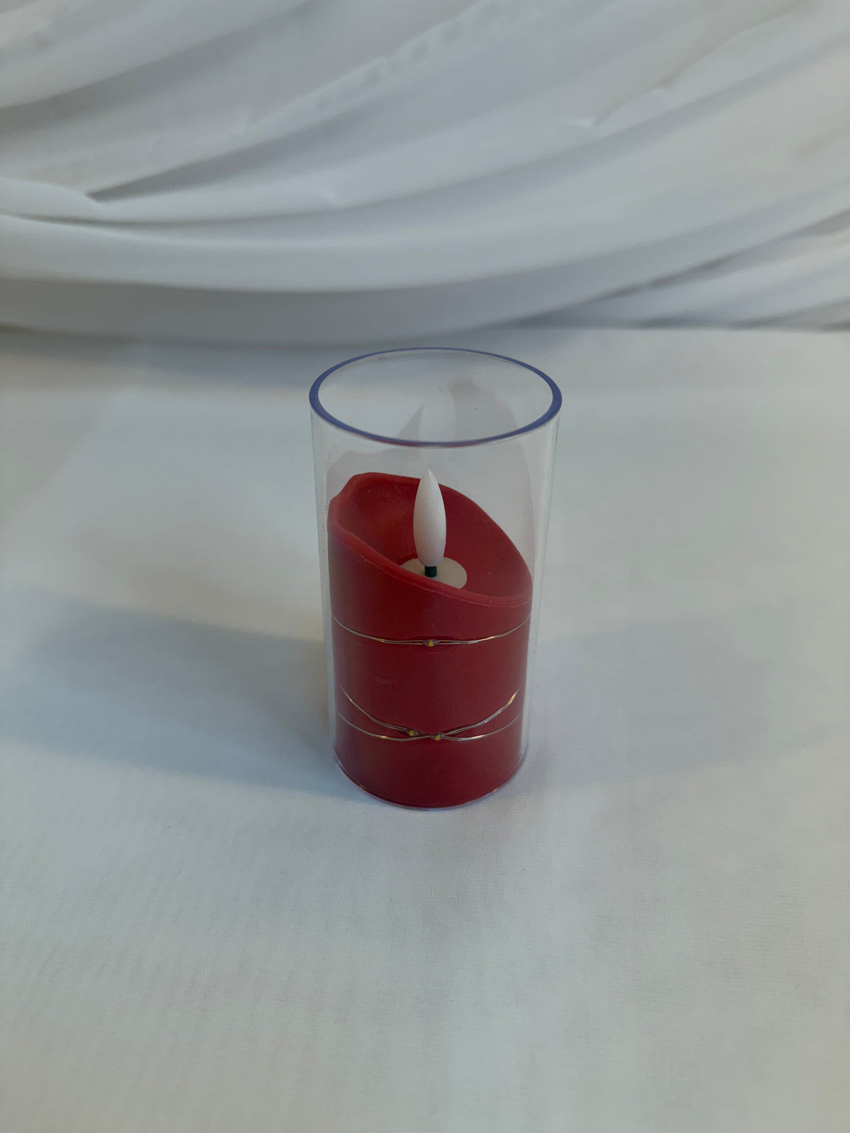 Lumânare LED decorativă în suport transparent Ø5 × 10 cm