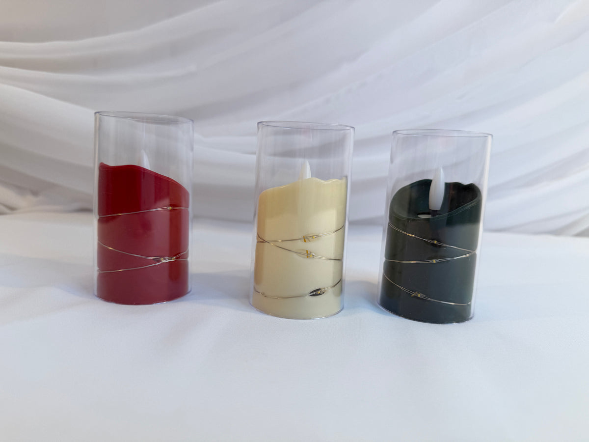 Lumânare LED decorativă în suport transparent Ø5 × 10 cm