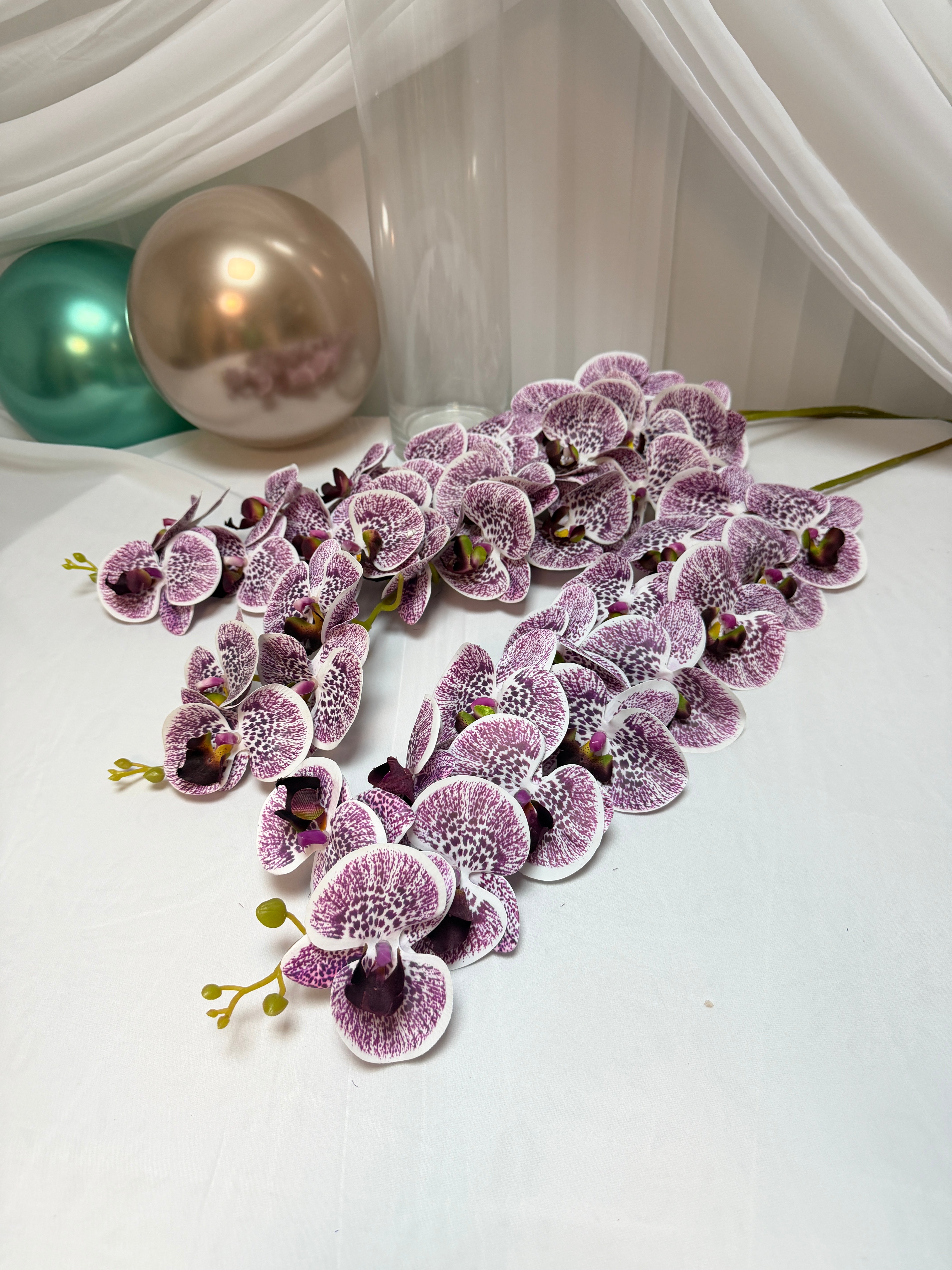 Orhidee artificiala 15 flori 03 Lila