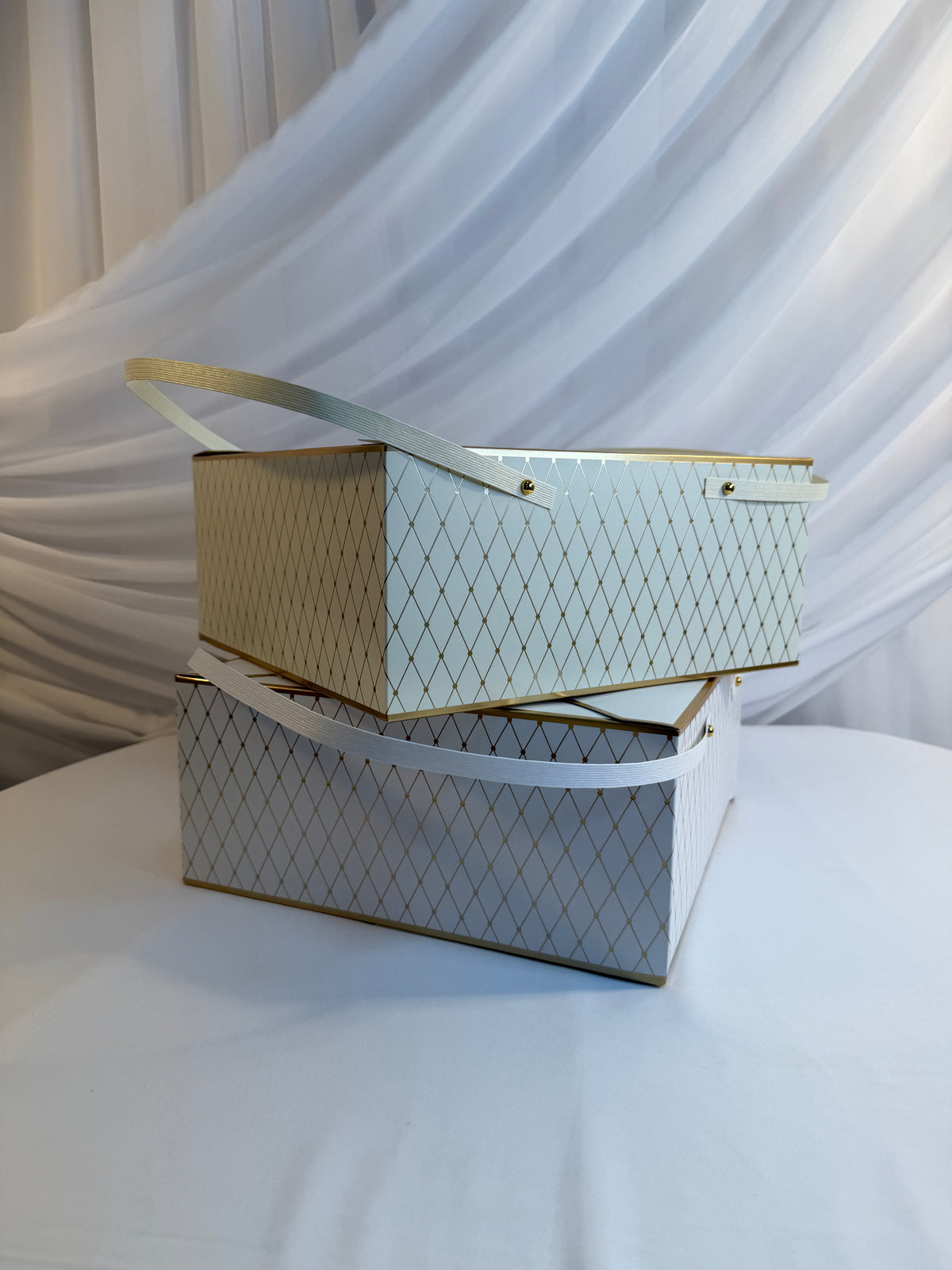 Cutie Cadou Carton Pentru Trusou Cu Romburi Aurii 12/set