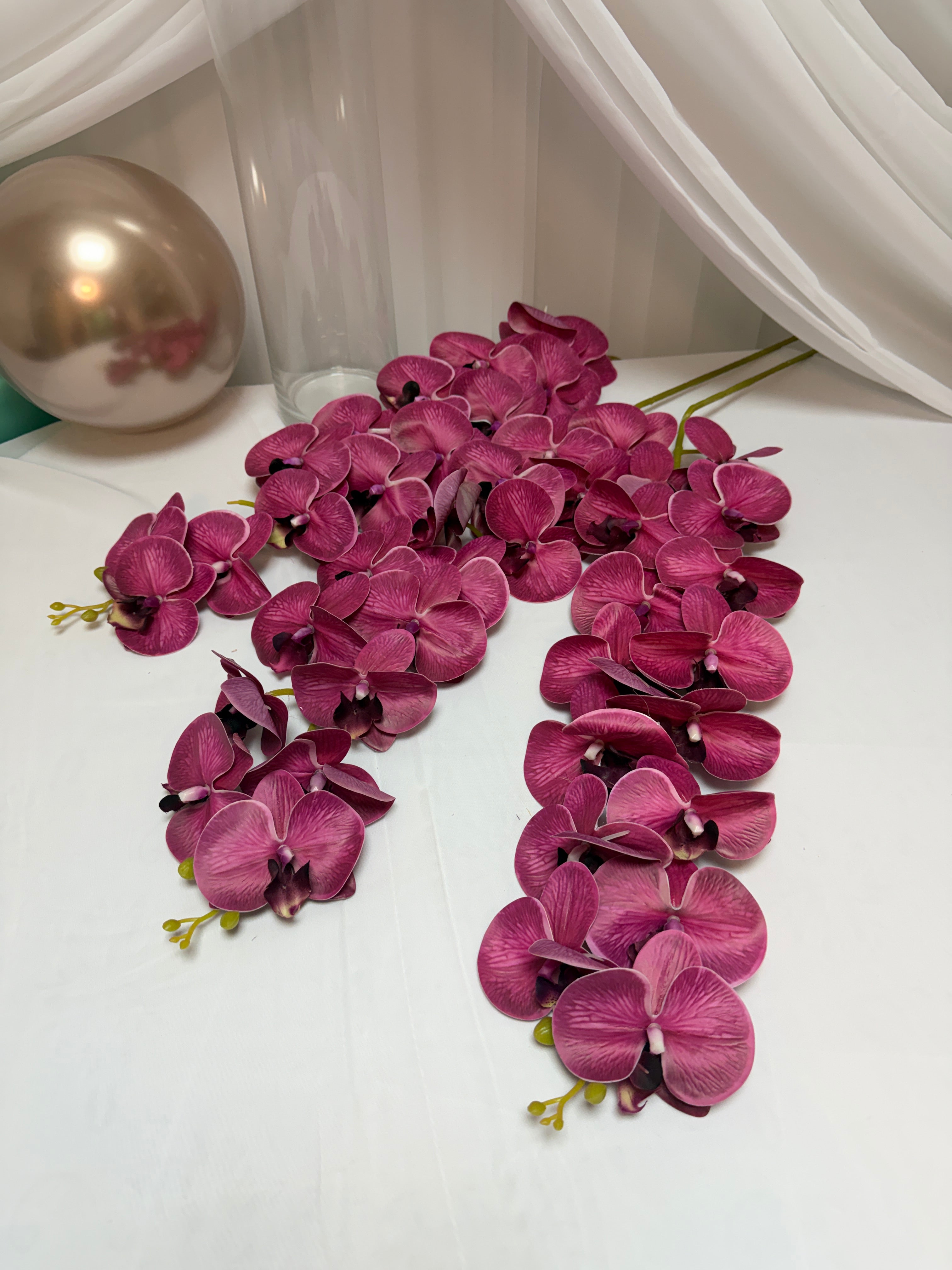 Orhidee artificiala 15 flori 102 Roz Inchis