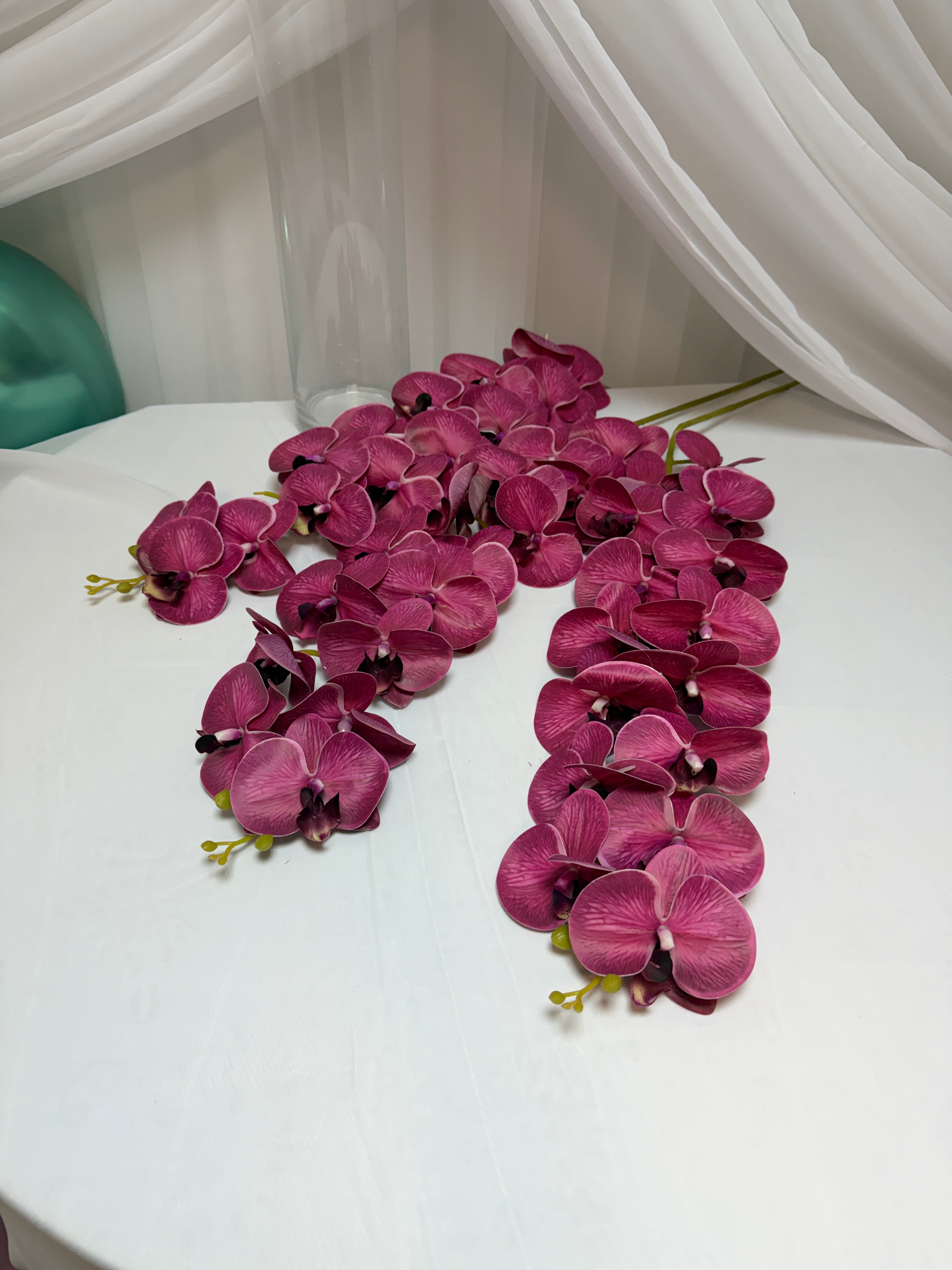 Orhidee artificiala 15 flori 102 Roz Inchis