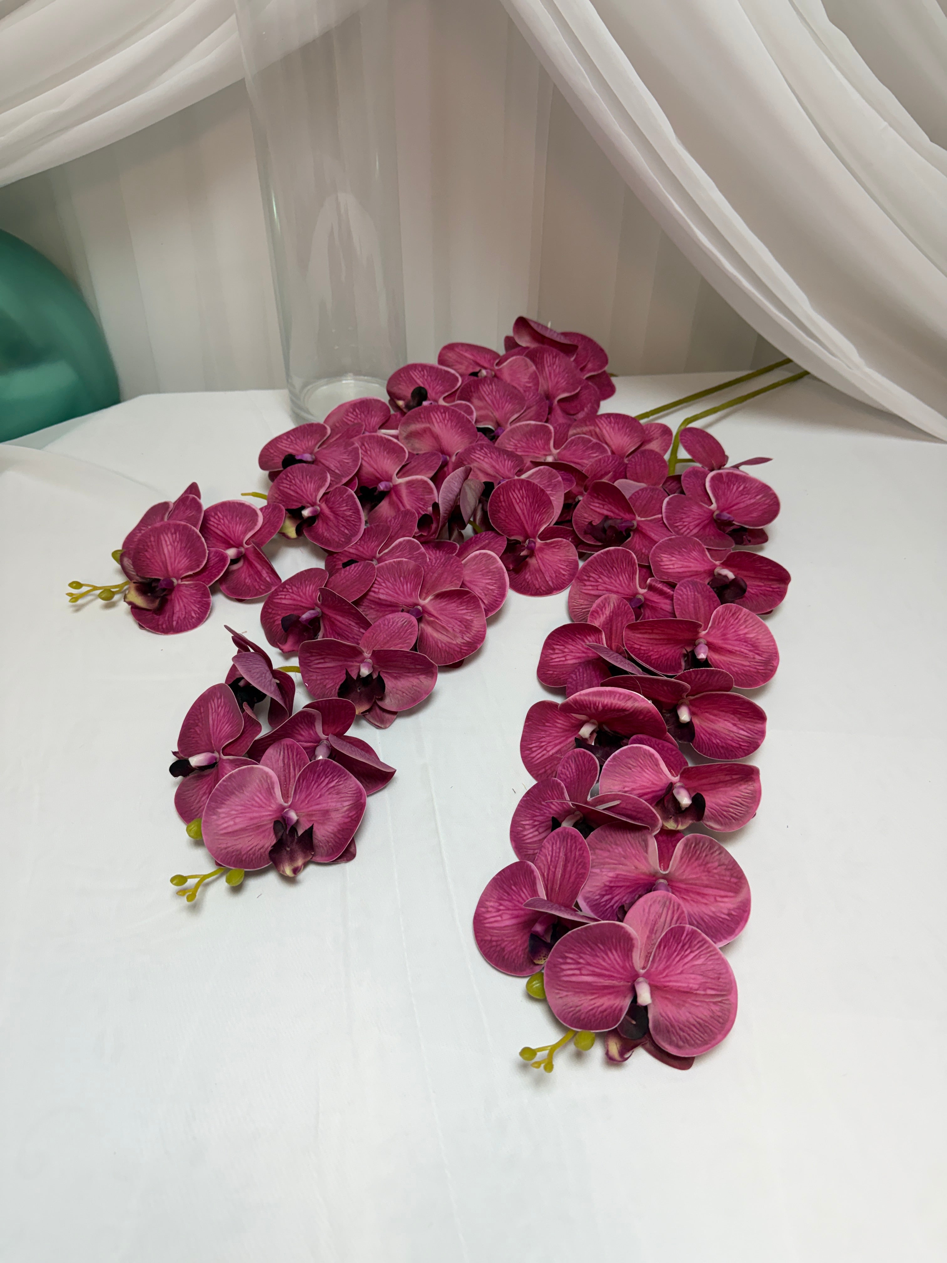 Orhidee artificiala 15 flori 102 Roz Inchis