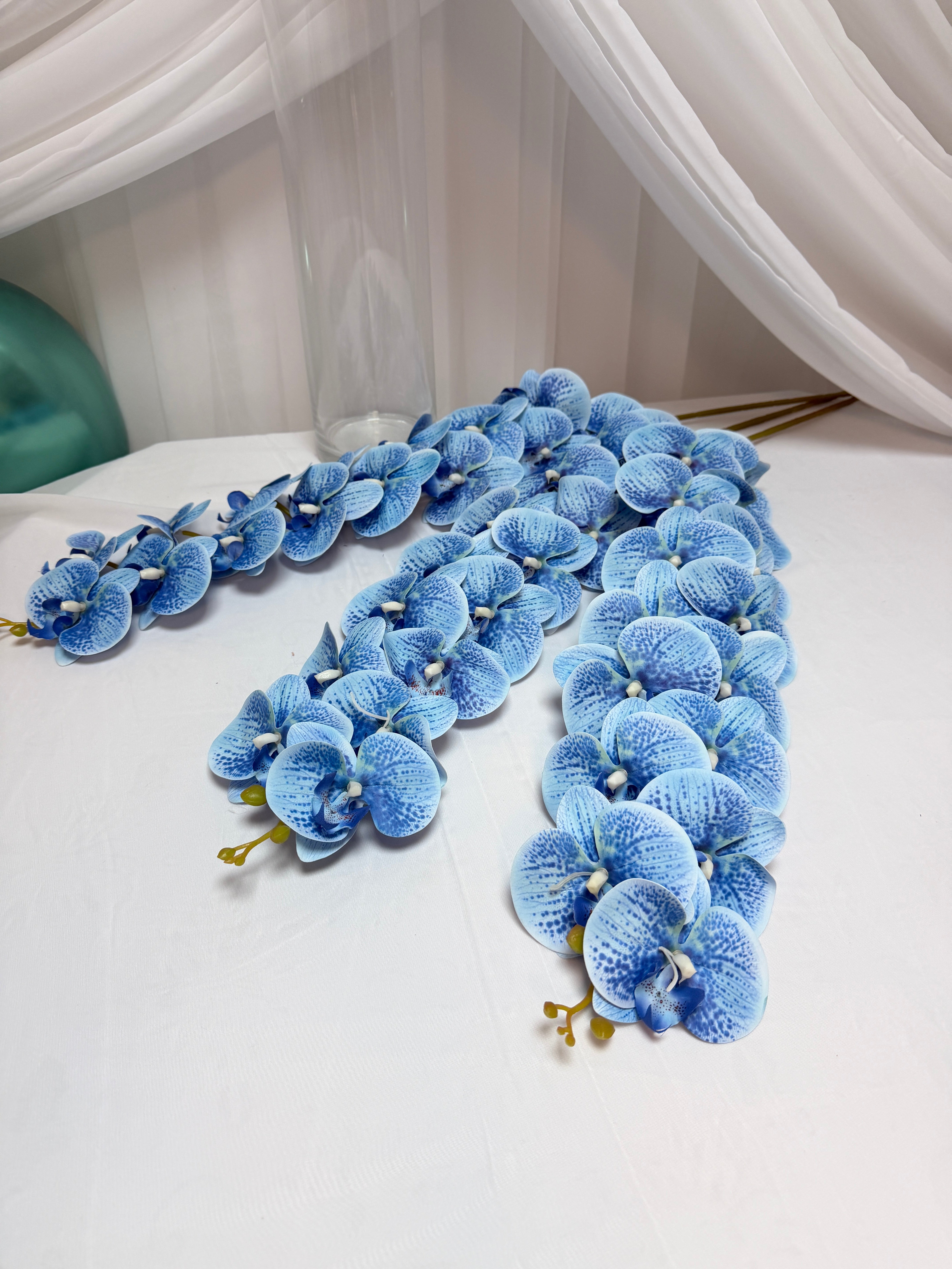 Orhidee artificiala 15 flori 79 Bleu