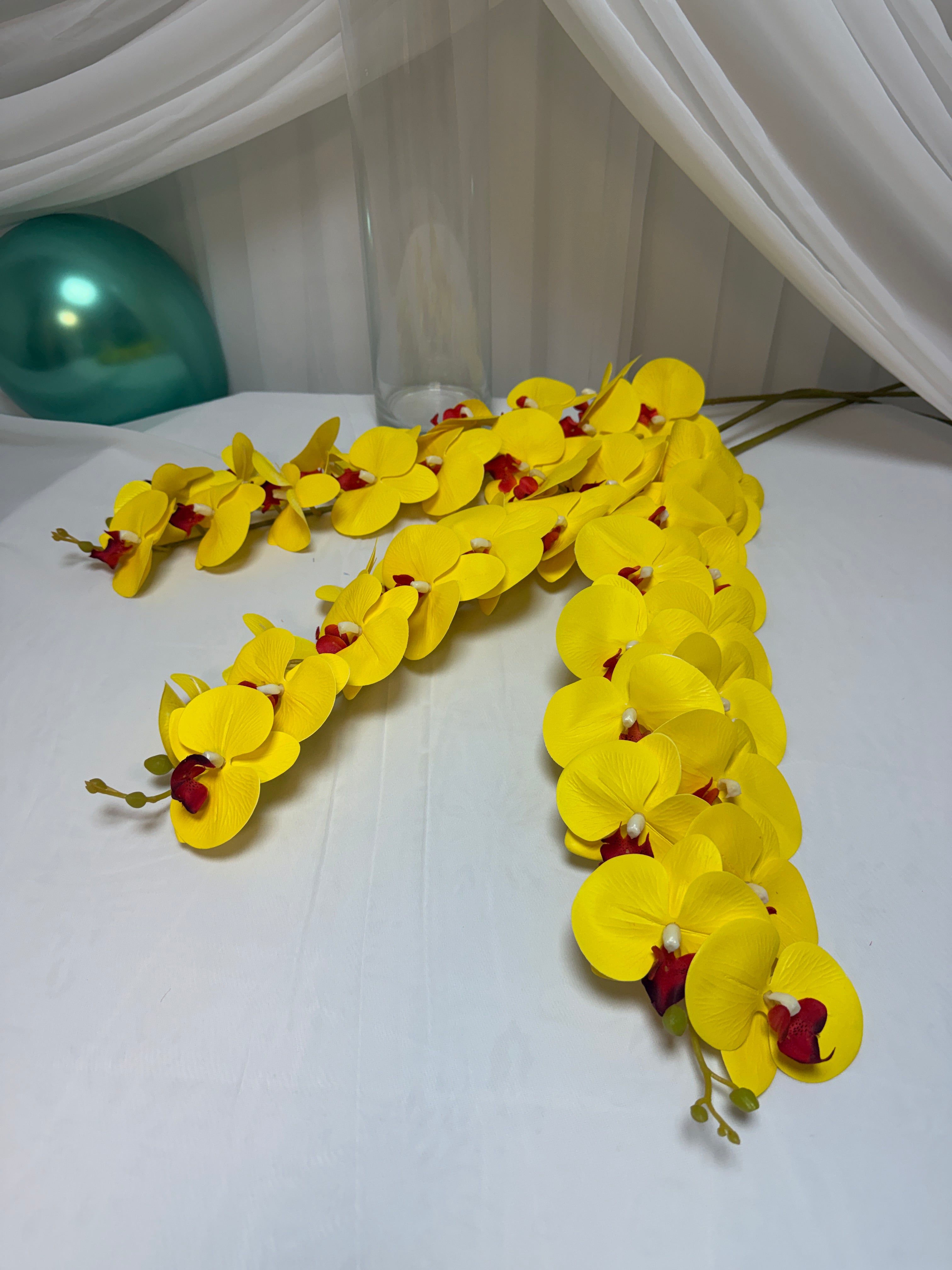 Orhidee artificiala 15 flori 28 Galben