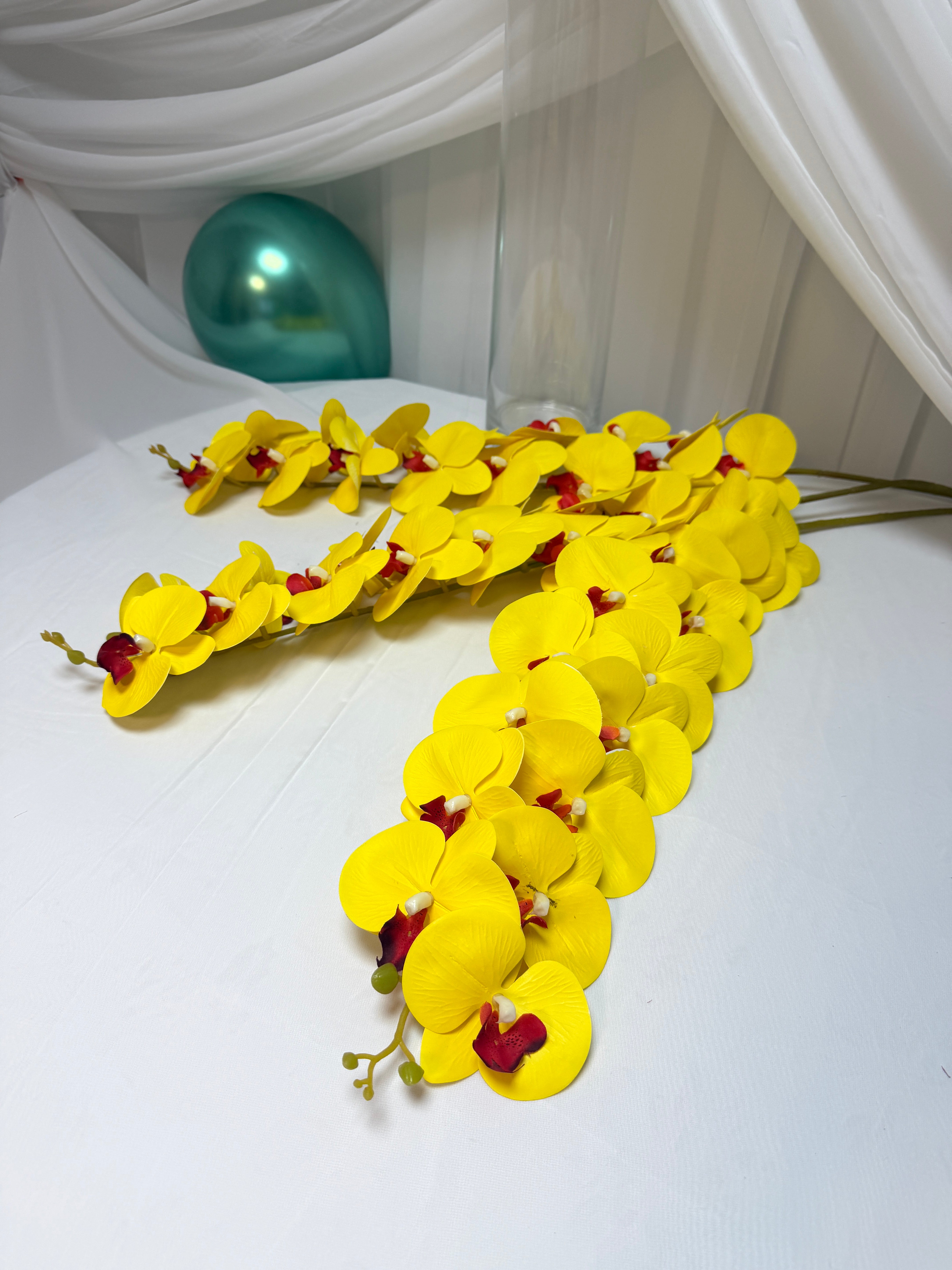 Orhidee artificiala 15 flori 28 Galben