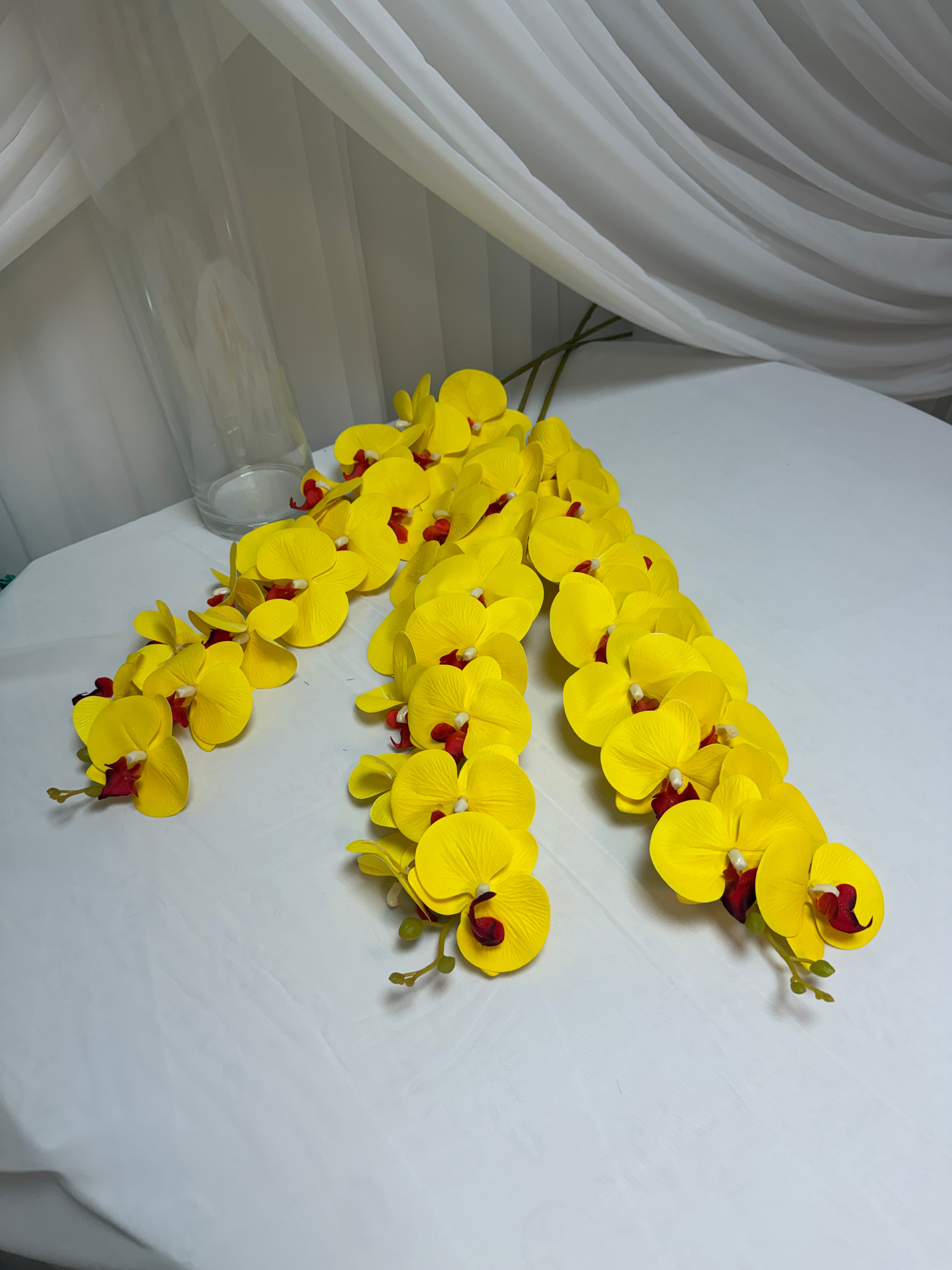 Orhidee artificiala 15 flori 28 Galben