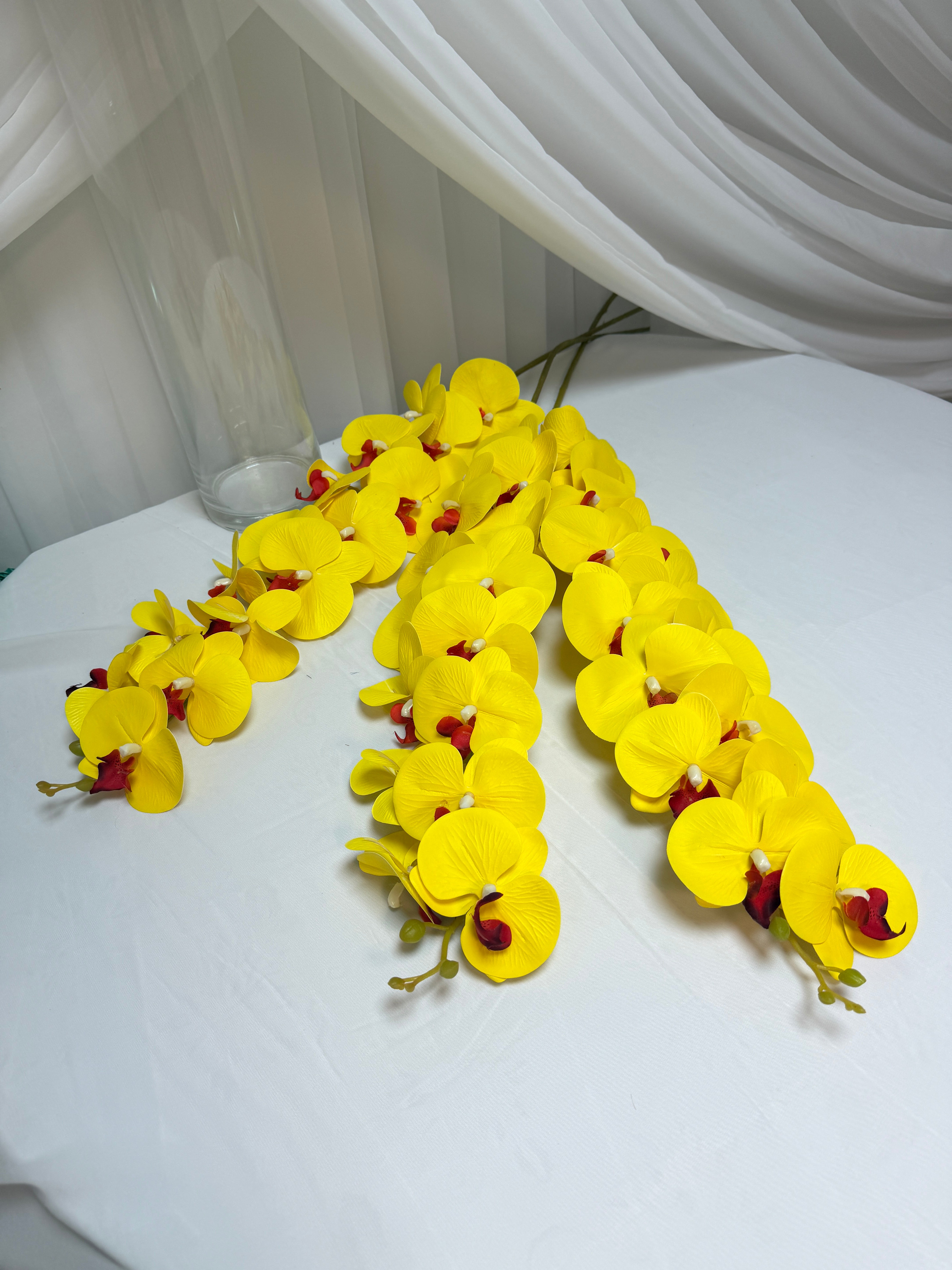 Orhidee artificiala 15 flori 28 Galben