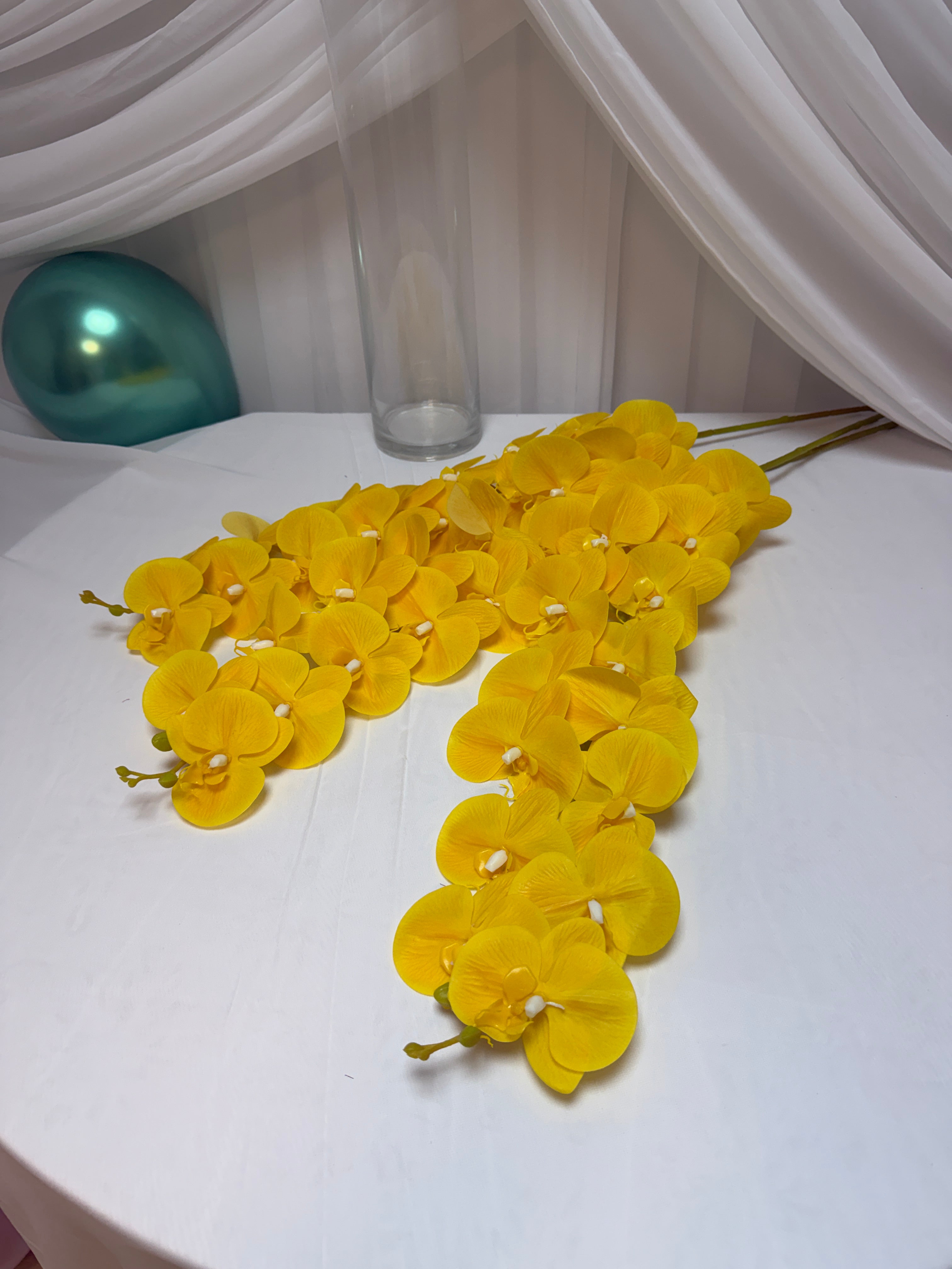 Orhidee artificiala 15 flori 54 Galben