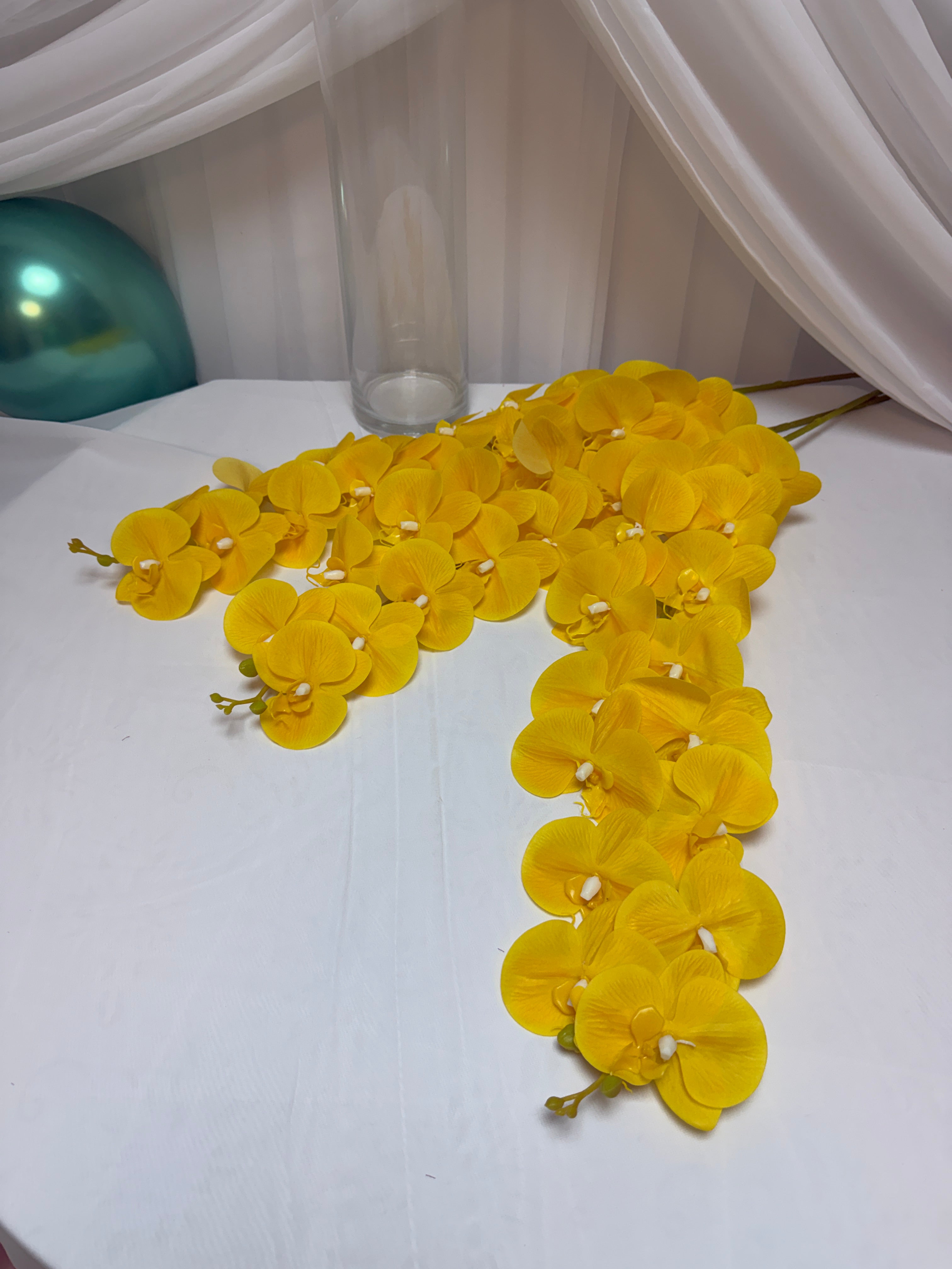 Orhidee artificiala 15 flori 54 Galben