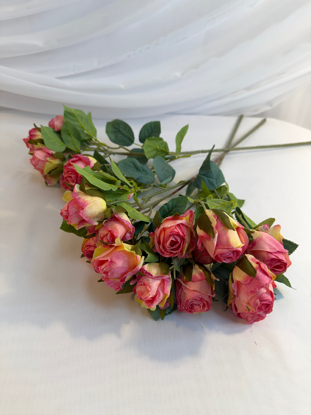 Flori Artificiale Fir Trandafir Cu 7 Flori Vintage