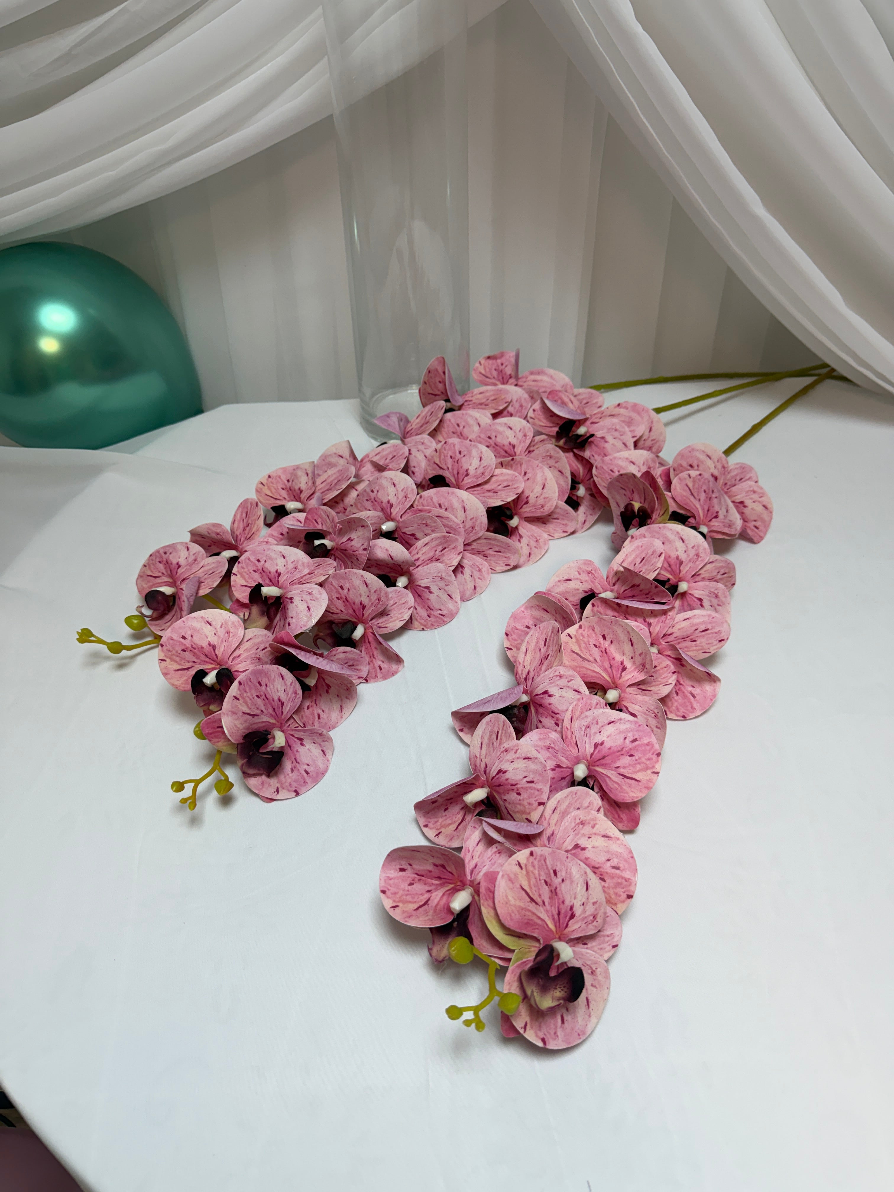 Orhidee artificiala 15 flori 39 Roz