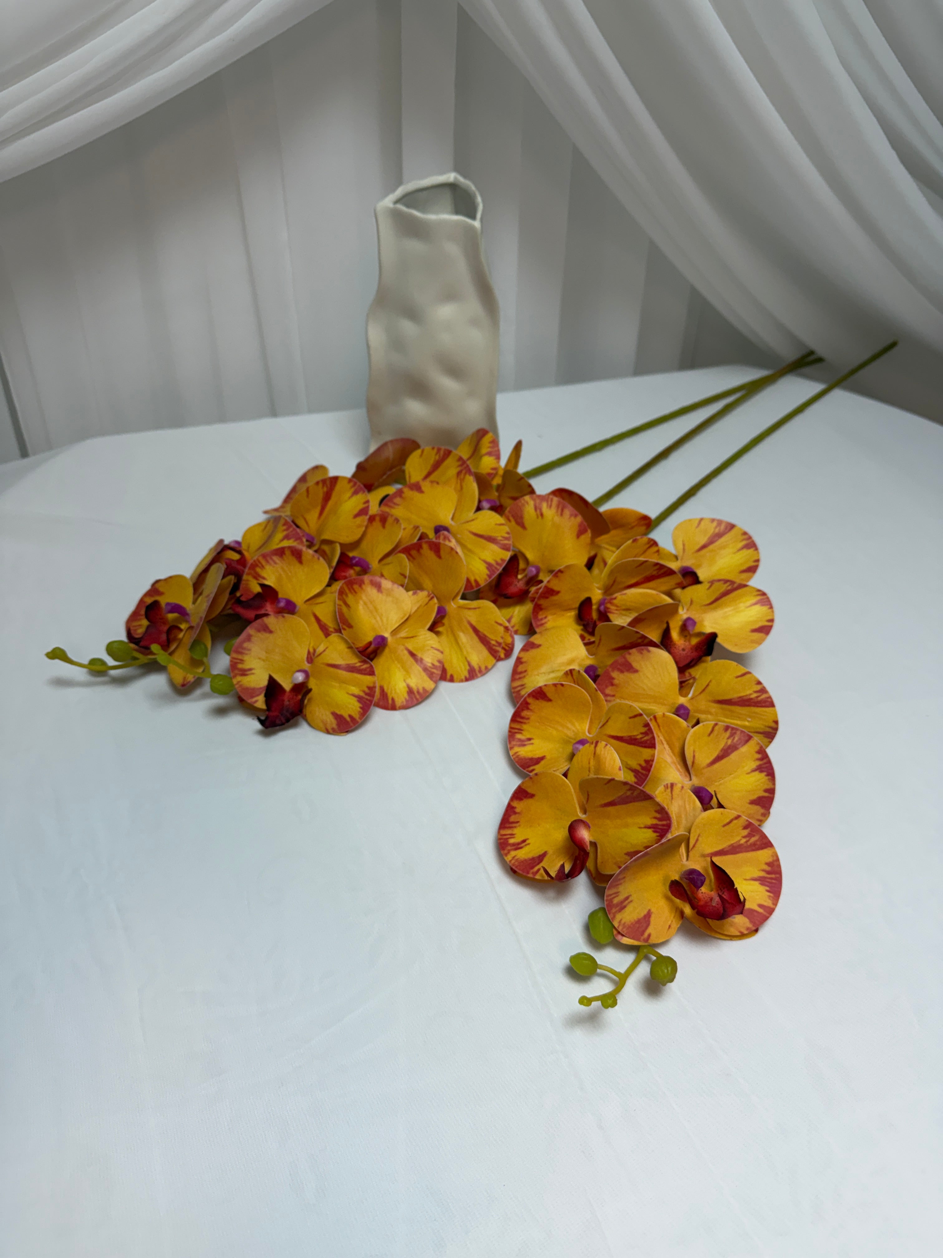 Orhidee artificiala 9 flori 27 Portocaliu