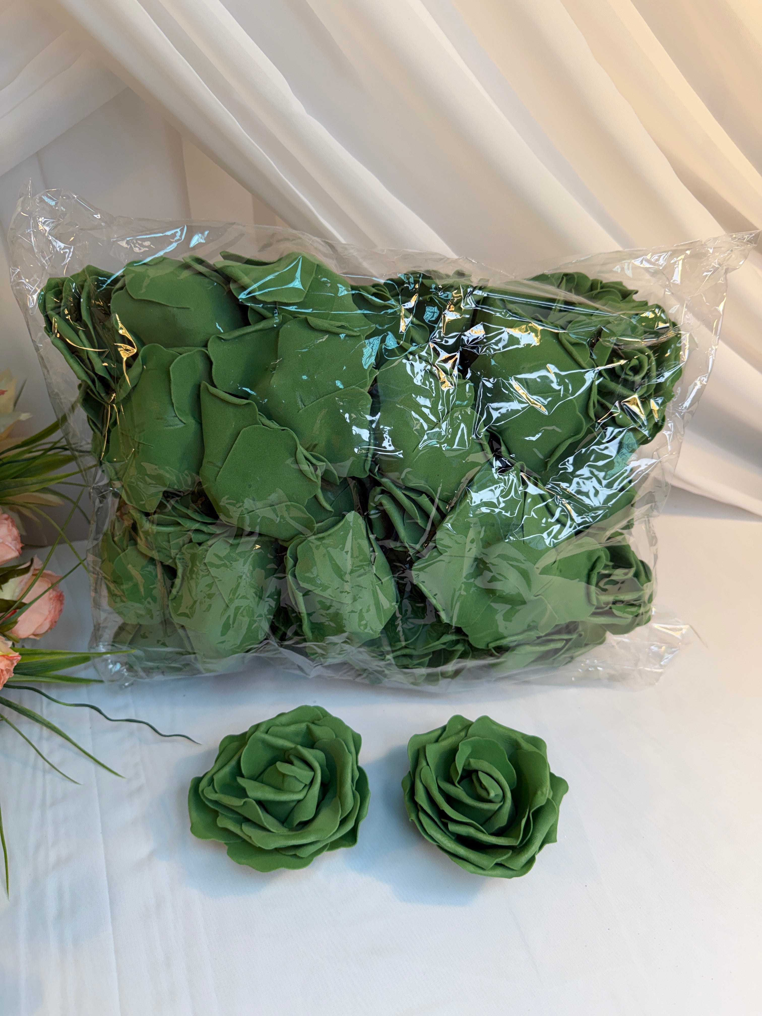 Flori Artificiale Trandafiri Spuma 50/set diam 10cm