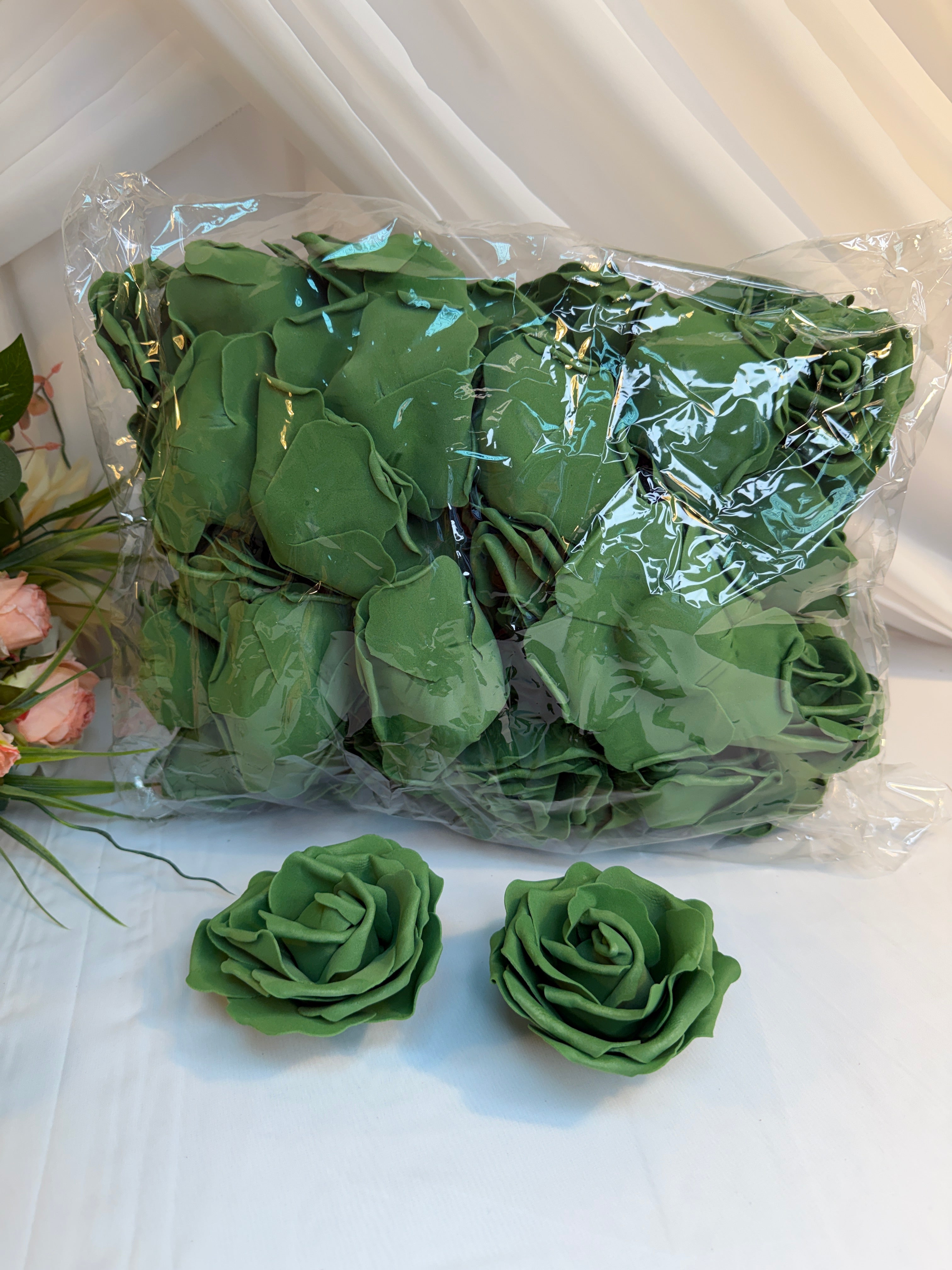 Flori Artificiale Trandafiri Spuma 50/set diam 10cm