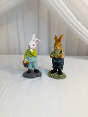 Decoratiune Paste Iepuri Cu Cos Rasina