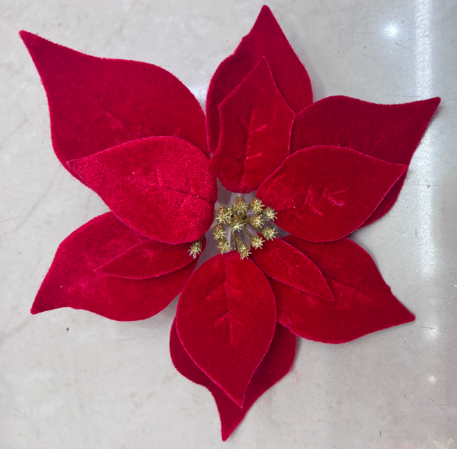 Floarea Craciunului Artificiala Capete Mari 10/set Rosu