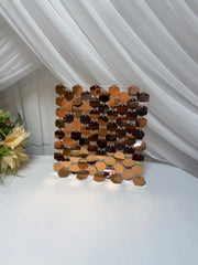 Panou Fundal Paiete Hexagon 30x30cm Roz Gold