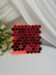 Panou Fundal Paiete Hexagon 30x30cm Rosu