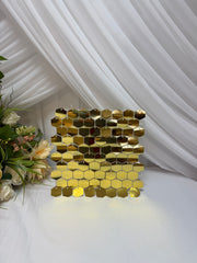 Panou Fundal Paiete Hexagon 30x30cm Auriu