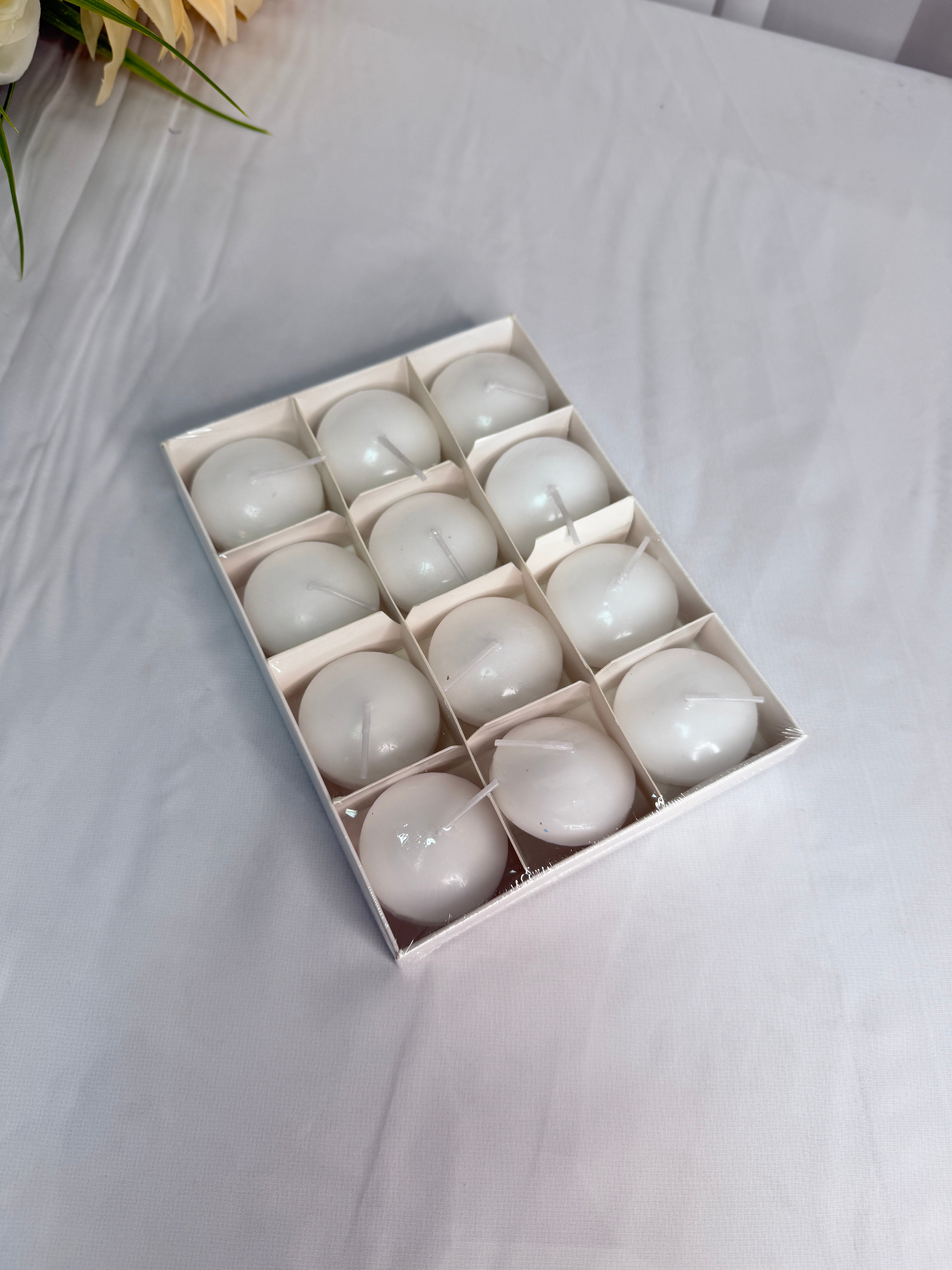 Lumanari Plutitoare 12/set 25g Alb