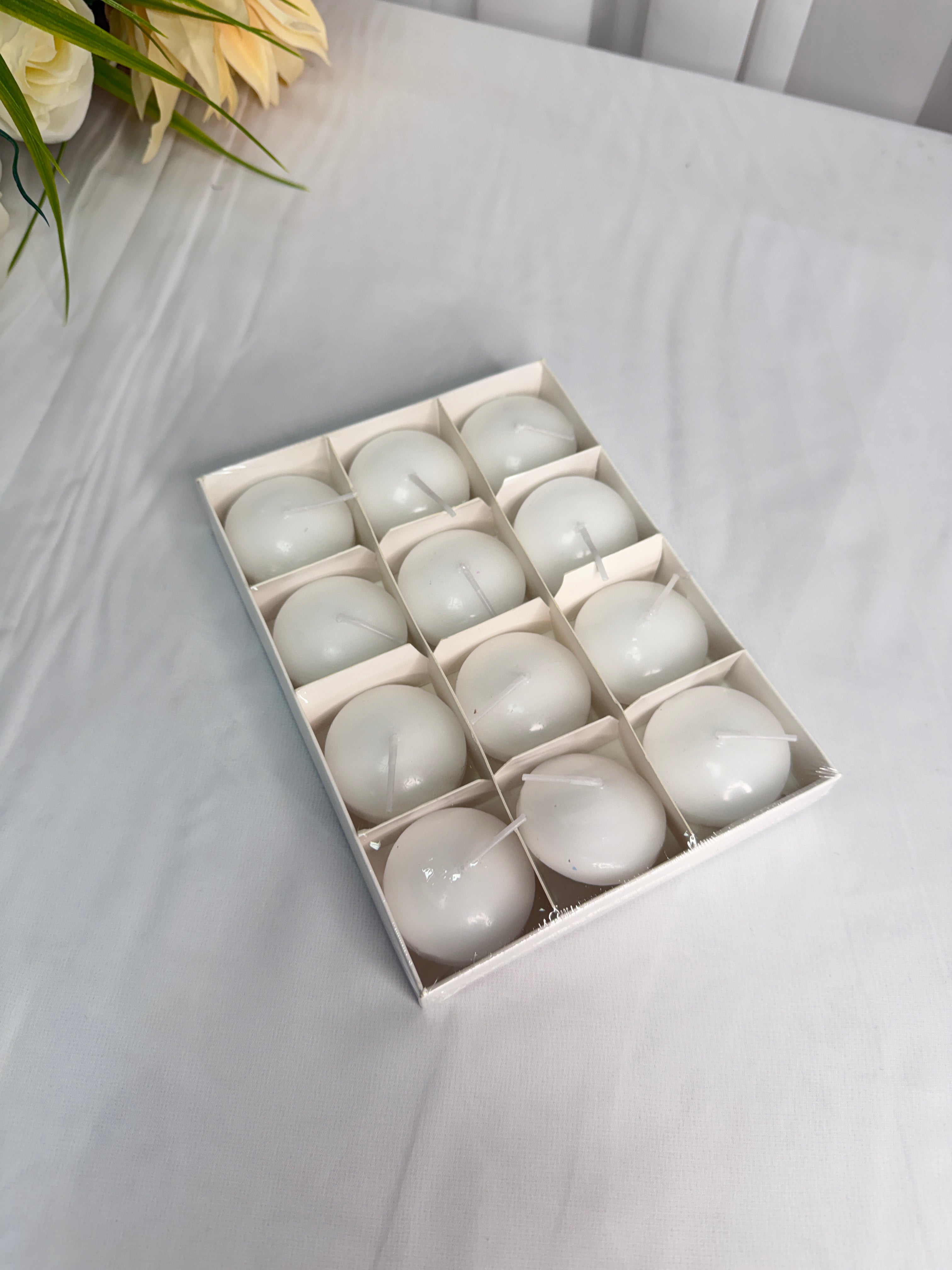 Lumanari Plutitoare 12/set 25g Alb