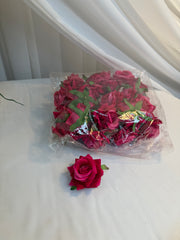 Flori Artificiale Capete Trandafiri Catifelati Mici 30/set Ciclam