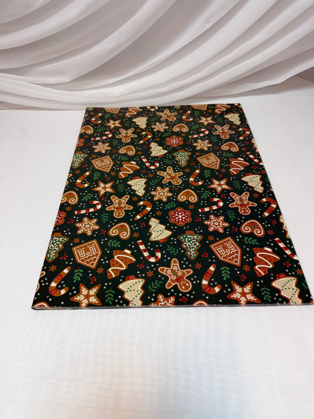 Hârtie de Ambalat Cadouri Crăciun, Coli 51 x 75 cm, 80 g, Set 50 Bucăți Negru Turta Duce, Frunze